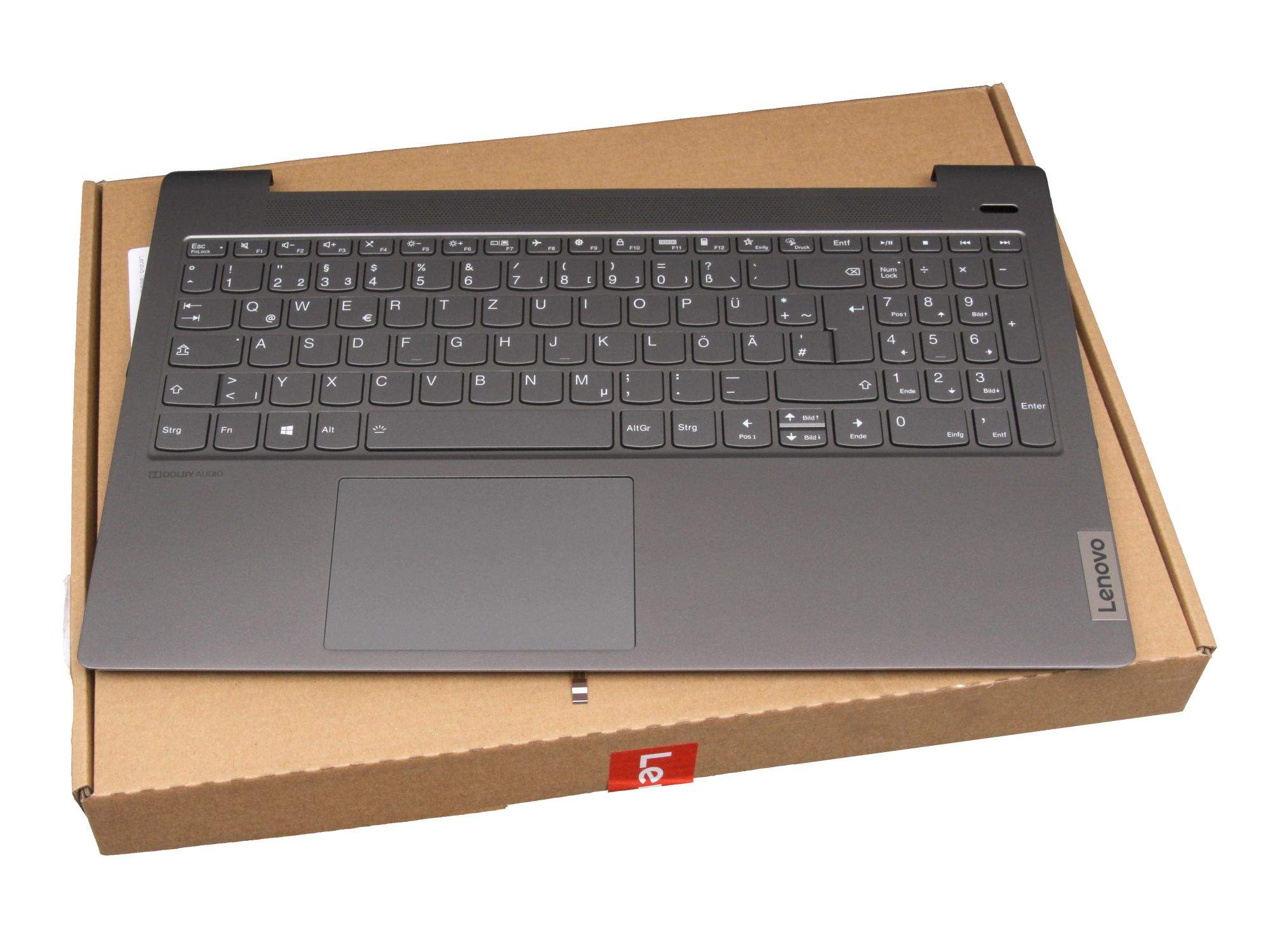 LENOVO Tastatur inkl. Topcase DE (deutsch) grau/grau mit Backlight für Lenovo IdeaPad 5-15ALC05 (82L