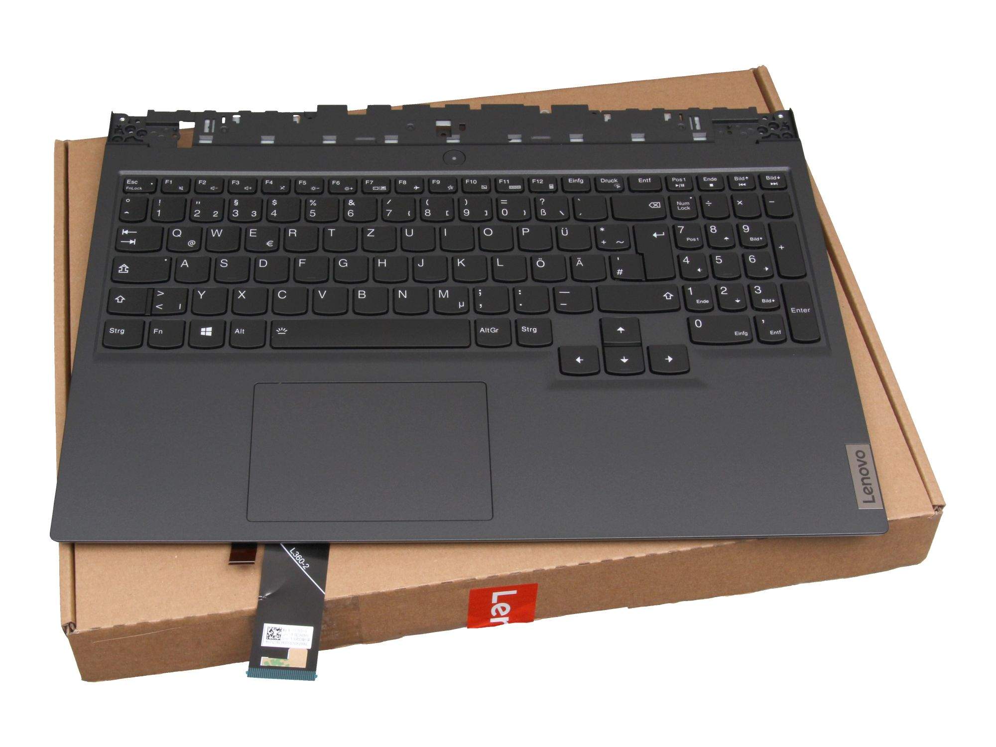 LENOVO Tastatur inkl. Topcase DE (deutsch) schwarz/schwarz für Lenovo Legion 5-15ACH6H (82JU)