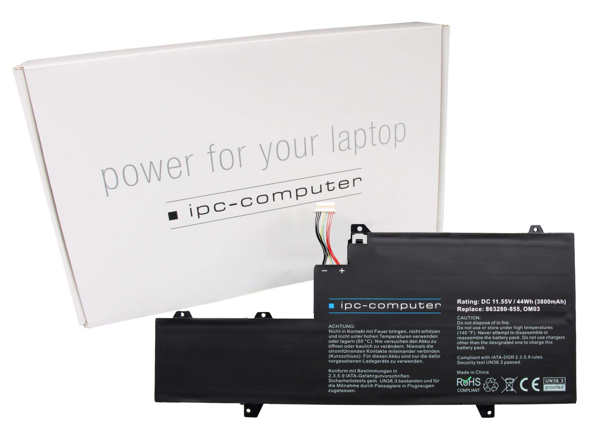 HP IPC-Computer Akku 44Wh für HP EliteBook x360 1030 G2 Serie