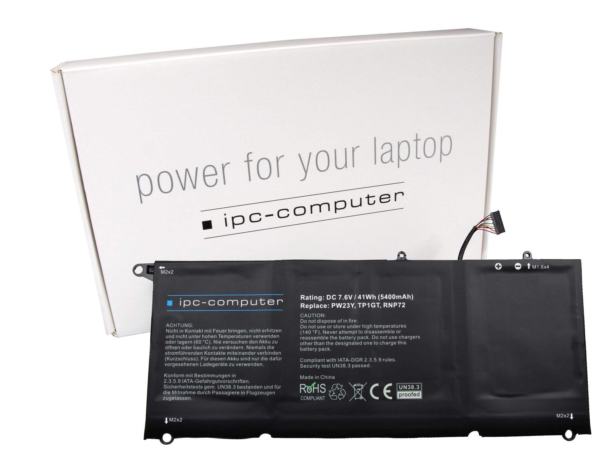 DELL IPC-Computer Akku 41Wh für Dell XPS 13 (9360) Serie