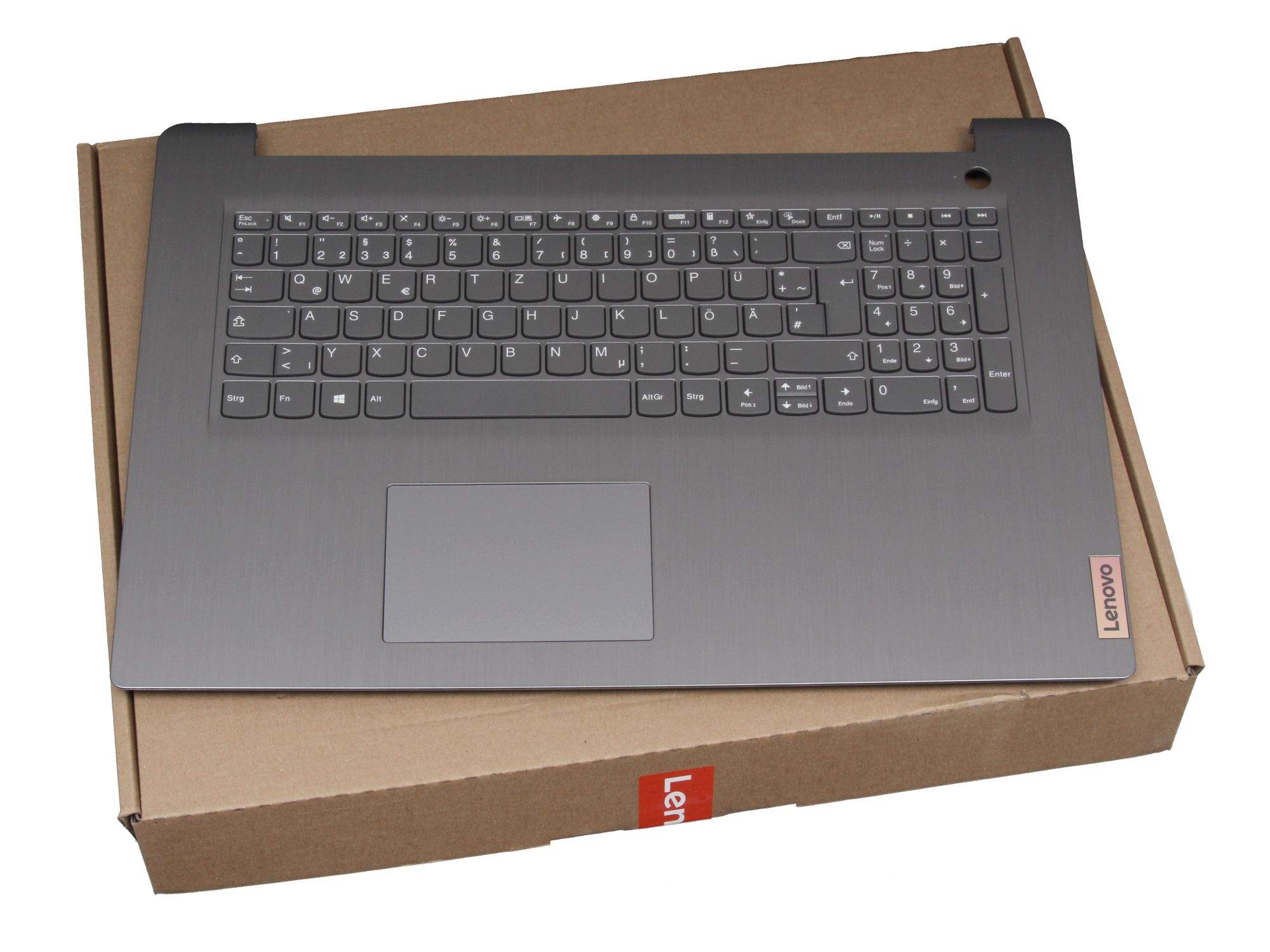 LENOVO Tastatur inkl. Topcase DE (deutsch) grau/grau für Lenovo IdeaPad 3-17ITL6 (82H9)