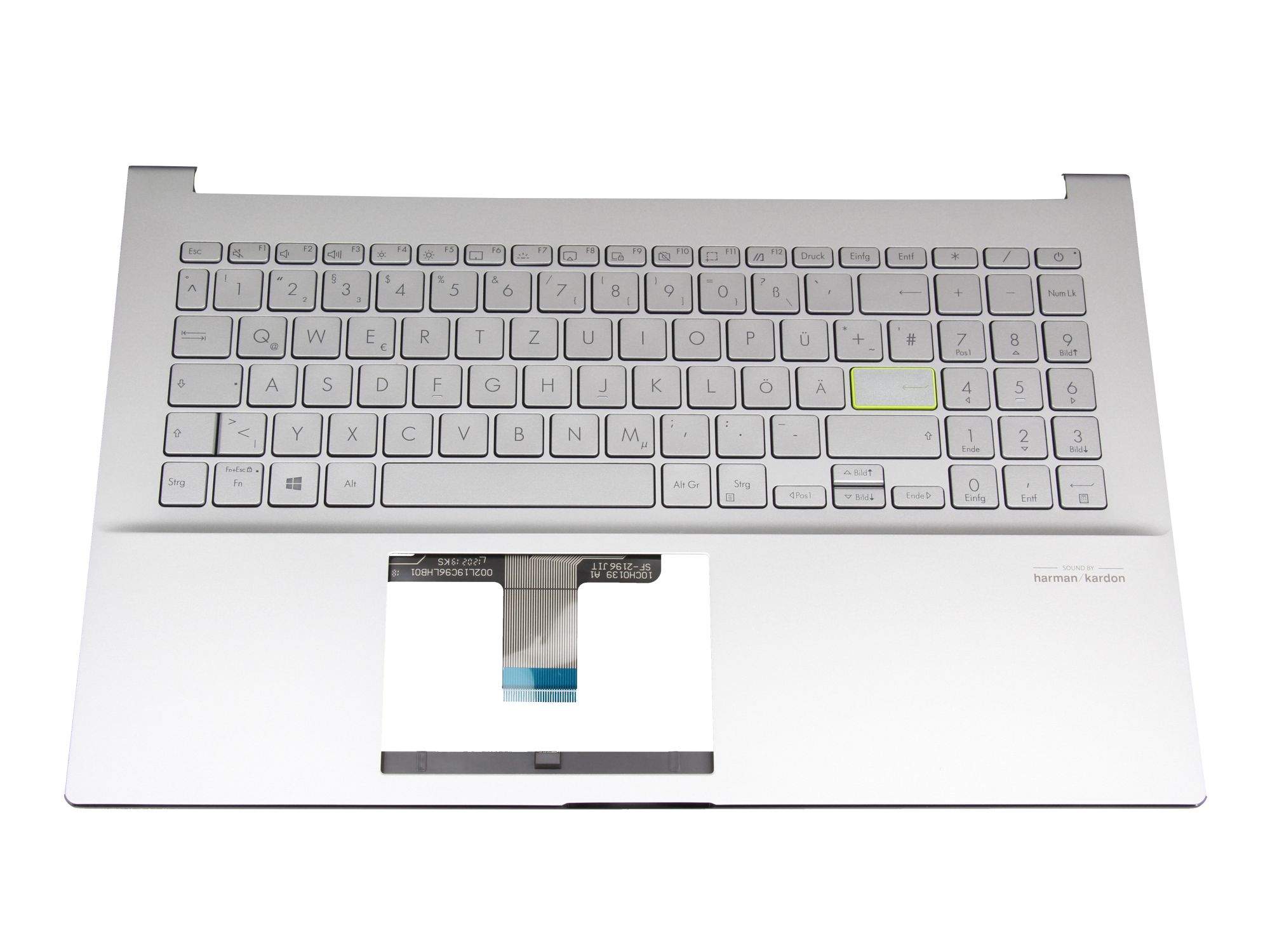 ASUS Tastatur DE (deutsch) silber/silber mit Backlight für Asus VivoBook S15 S533FA Serie