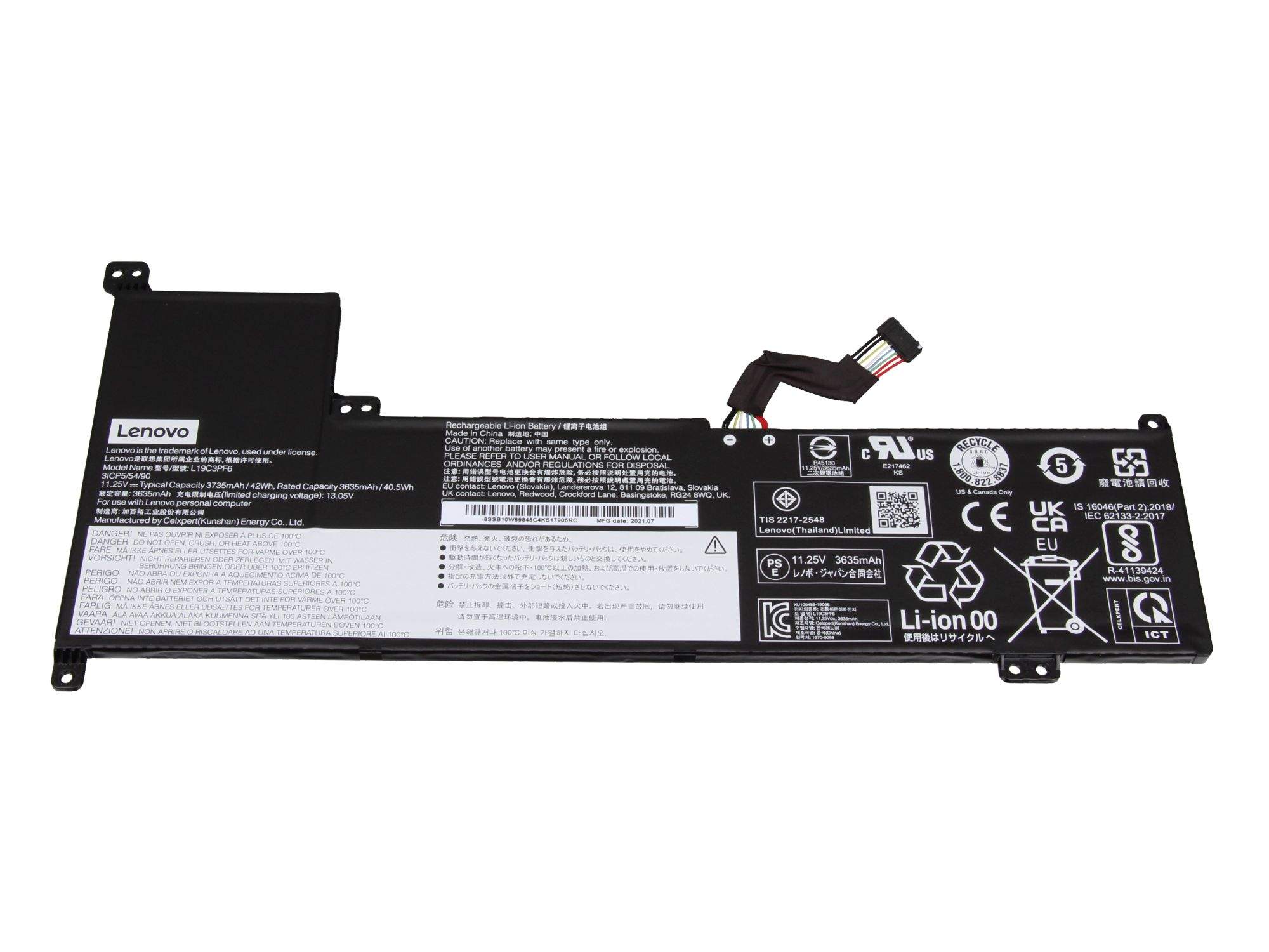 LENOVO 5B10W89838 Akku 42Wh Original