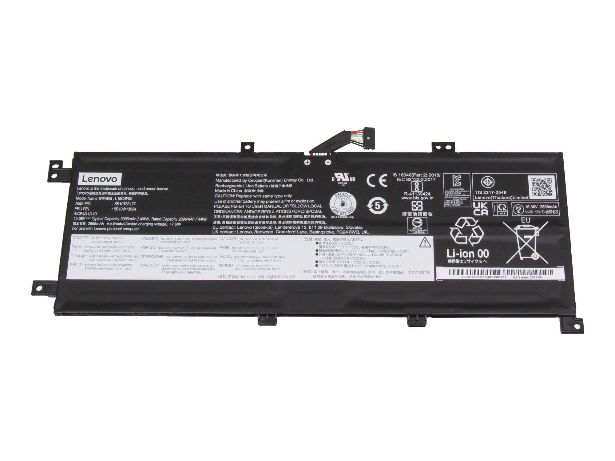 LENOVO Battery Internal 4c 46Wh LiIon SMP (5B10W13933)