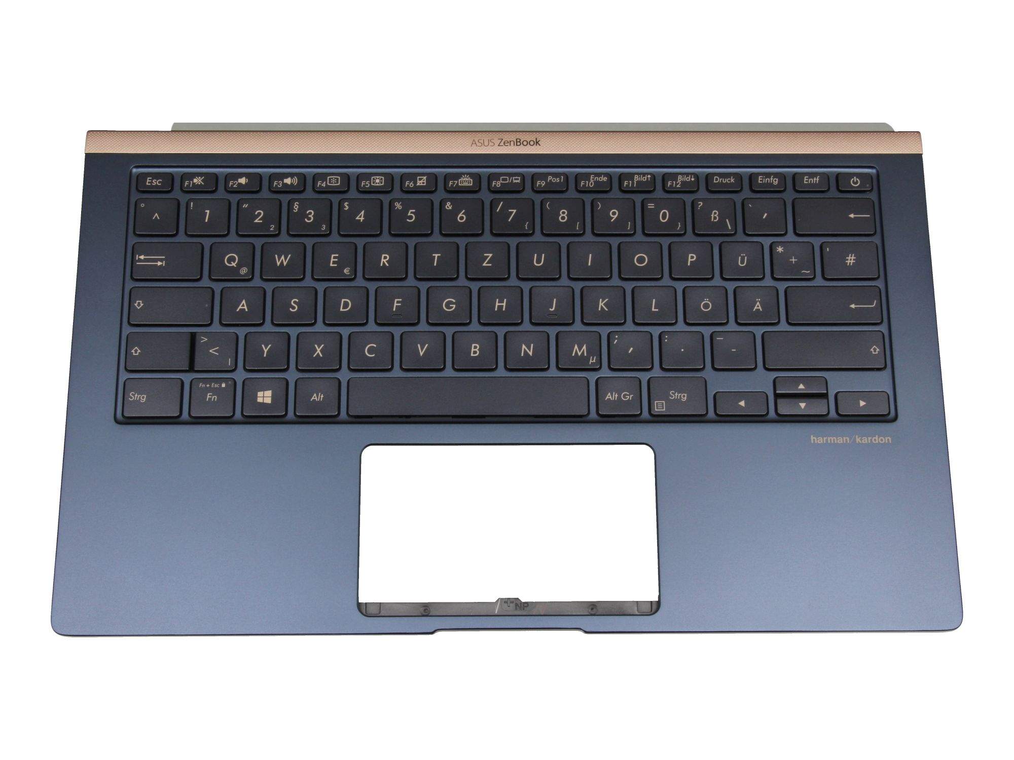 ASUS Tastatur inkl. Topcase DE (deutsch) schwarz/blau mit Backlight für Asus ZenBook 14 UX433FA