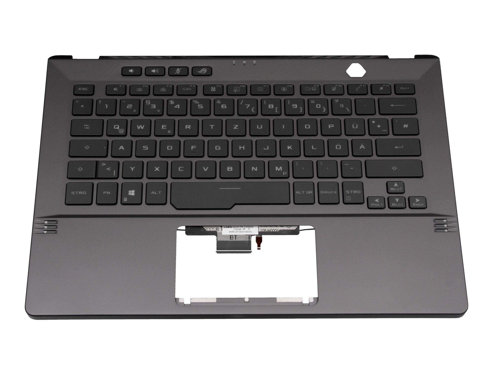 ASUS Tastatur inkl. Topcase DE (deutsch) schwarz/grau mit Backlight für Asus ROG Zephyrus G14 GA401Q