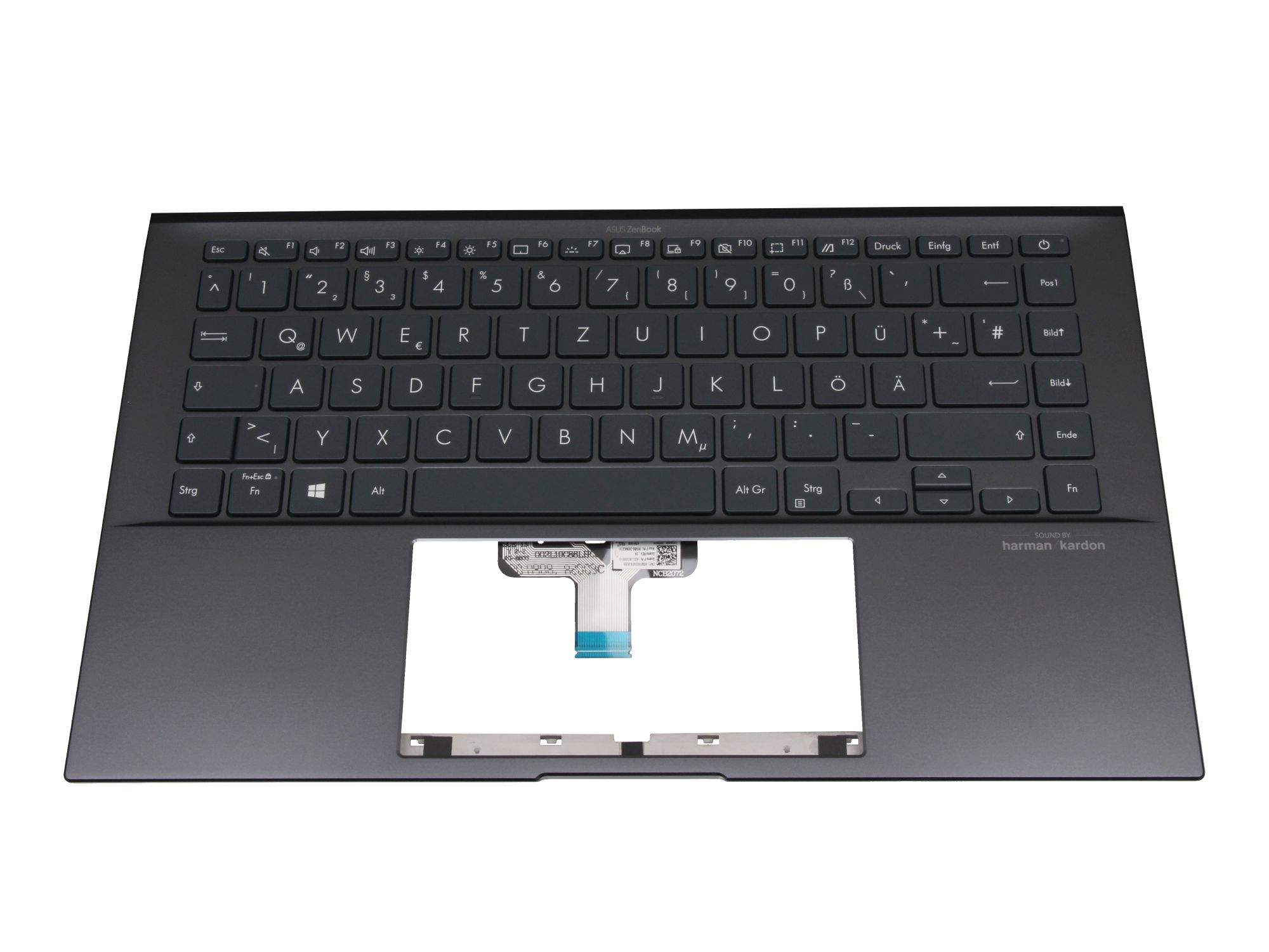 ASUS Tastatur inkl. Topcase DE (deutsch) schwarz/anthrazit mit Backlight für Asus ZenBook 14 UX435EG