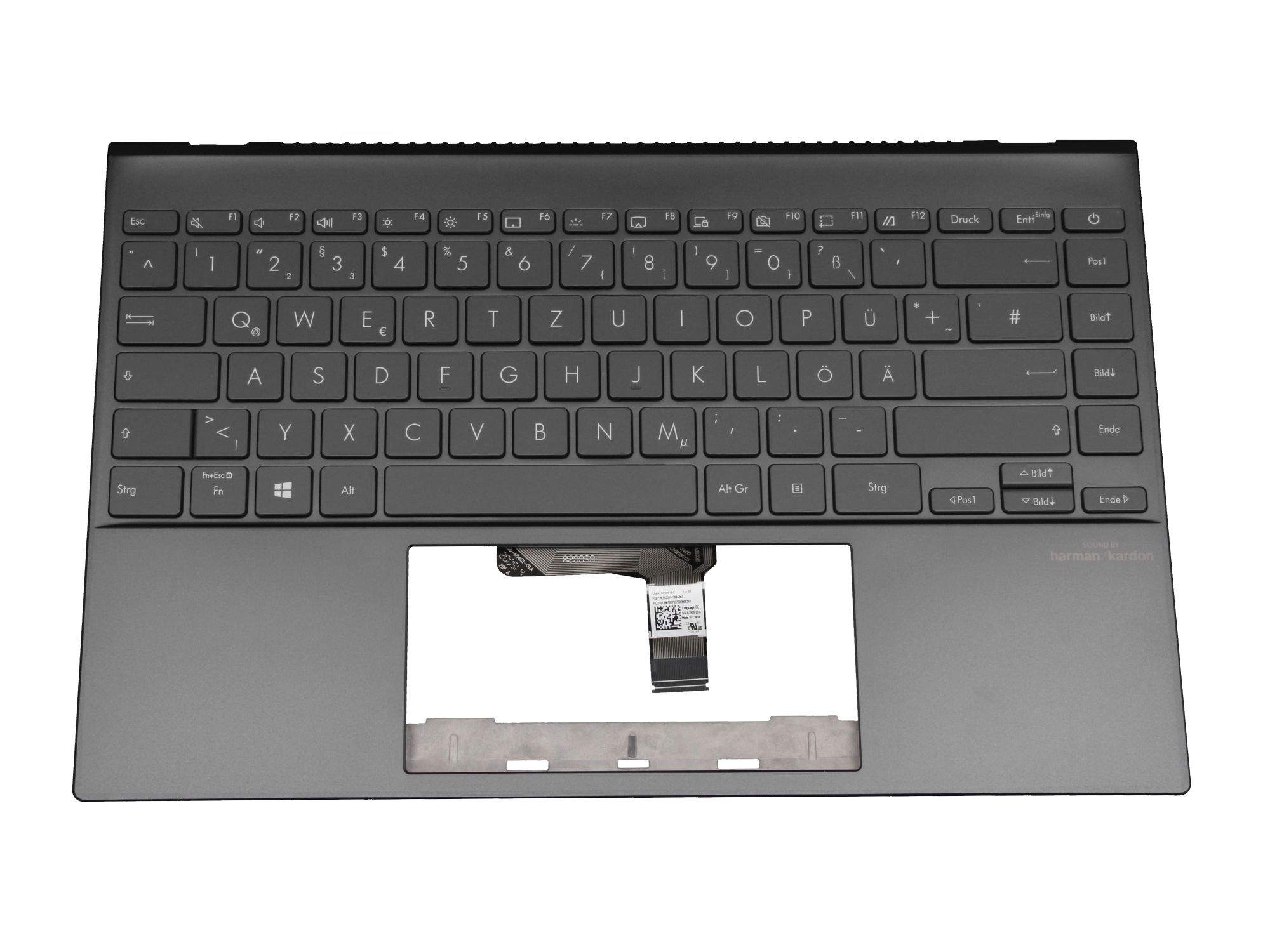 ASUS Tastatur inkl. Topcase DE (deutsch) grau/schwarz für Asus ZenBook 14 UX425JA