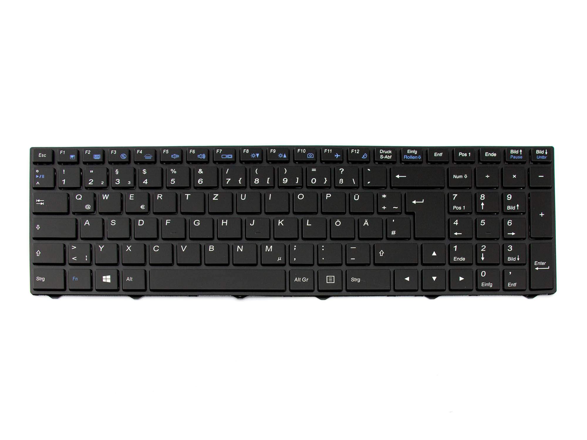 NEXOC Tastatur DE (deutsch) schwarz/schwarz matt mit Backlight für Nexoc Office S1738 Serie (N770GU)