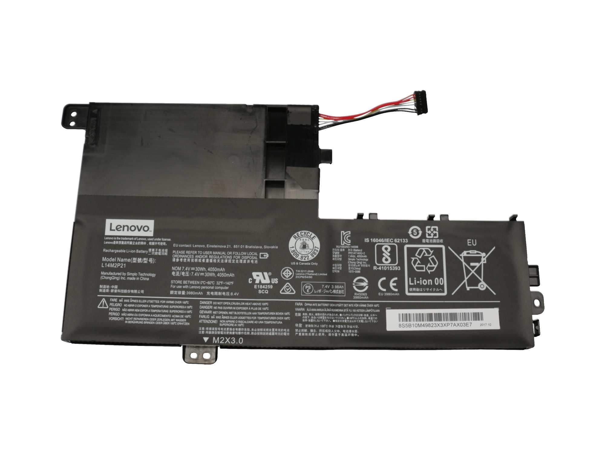 LENOVO 5B10M49822 Akku 30Wh Original 7,4V