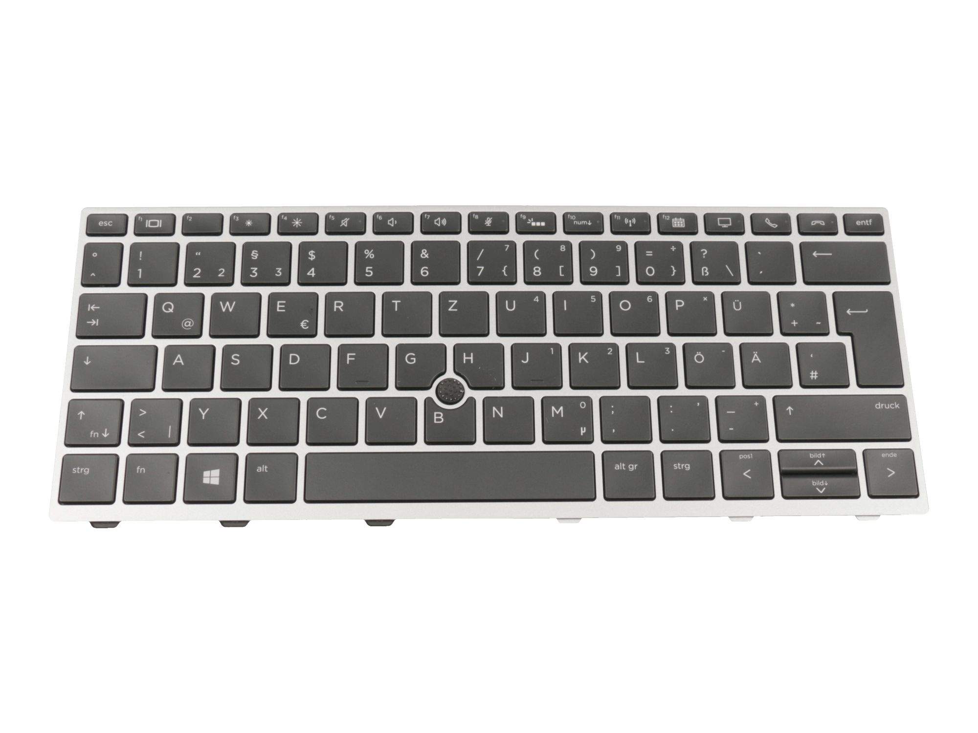 HP Tastatur DE (deutsch) schwarz/silber mit Backlight und Mouse-Stick für HP EliteBook 820 G5