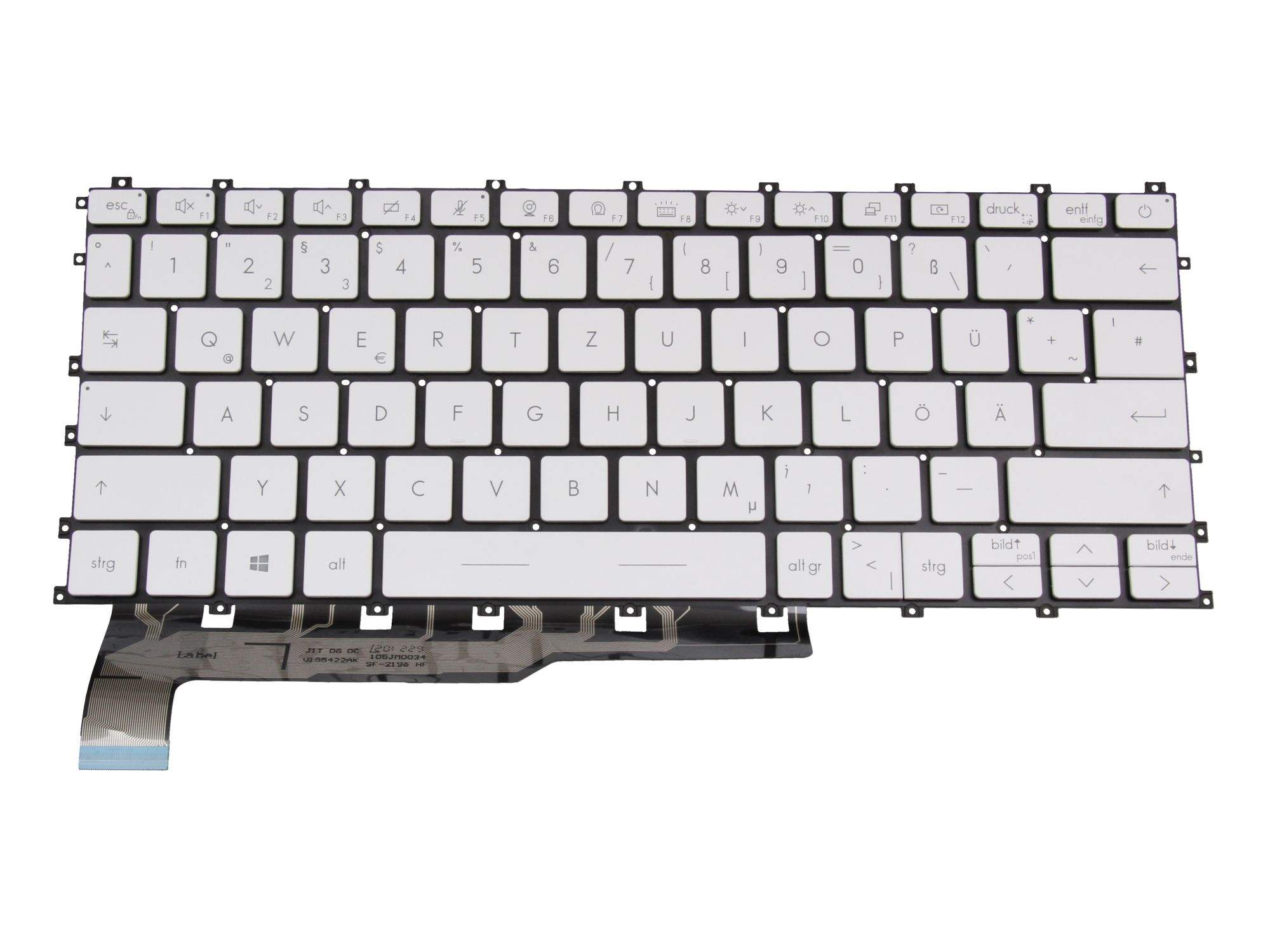 MSI Tastatur DE (deutsch) weiß mit Backlight für MSI Summit E13 Flip (MS-13P2)