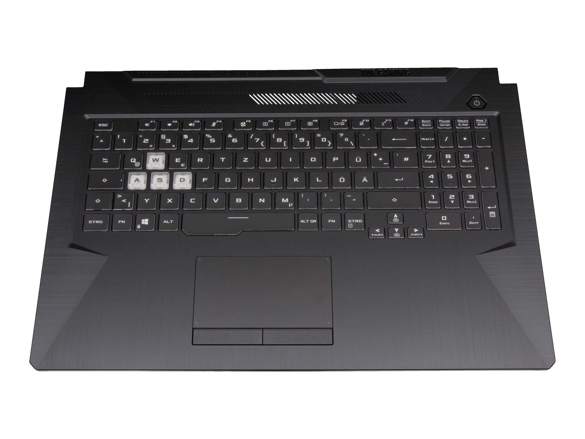 ASUS 90NR0713-R31GE1 Tastatur inkl. Topcase DE (deutsch) schwarz/transparent/schwarz mit Backlight