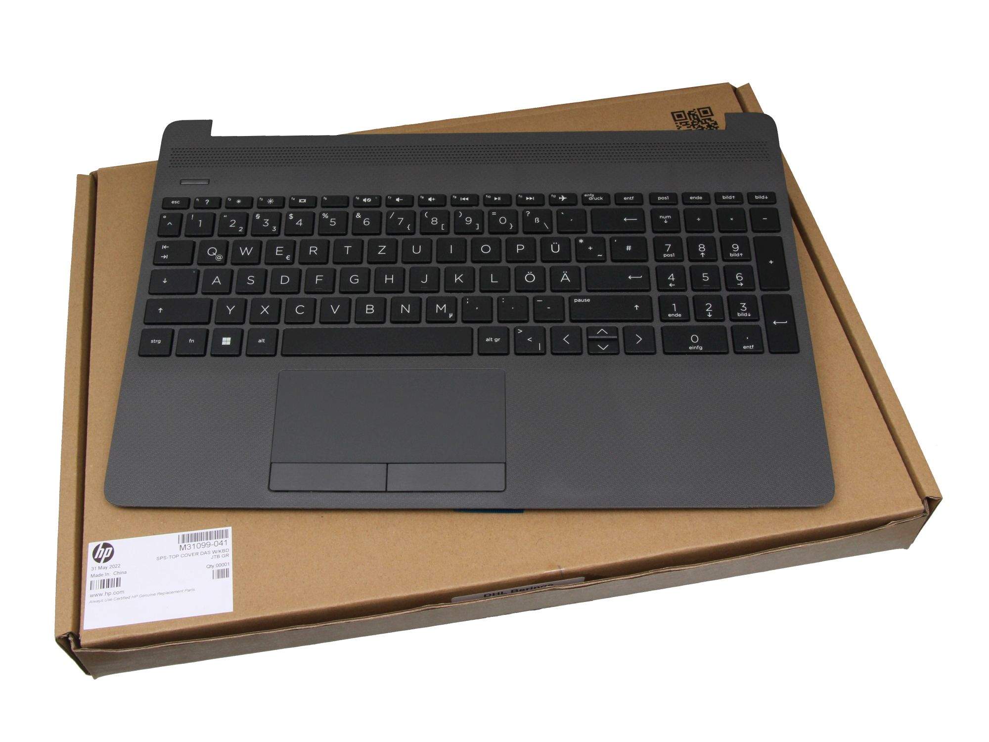 HP Tastatur inkl. Topcase DE (deutsch) schwarz/grau für HP 250 G8