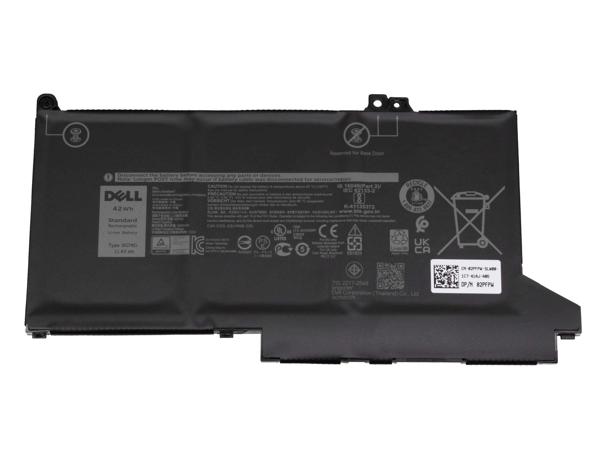 DELL Battery, 42WHR, 3 Cell,