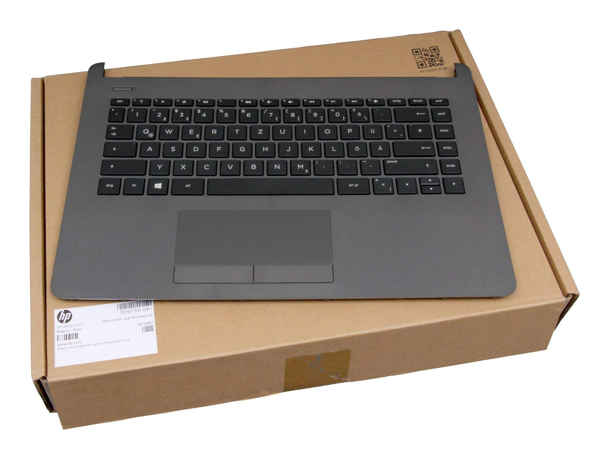 HP Tastatur inkl. Topcase DE (deutsch) schwarz/grau für HP 240 G6