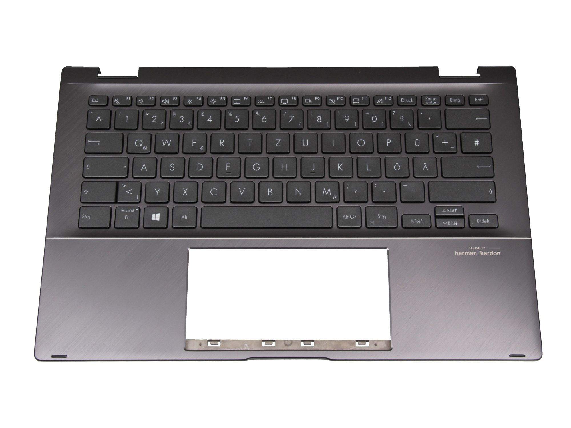 ASUS Tastatur inkl. Topcase DE (deutsch) grau/grau mit Backlight (Gun Metal Grey) für Asus ZenBook F