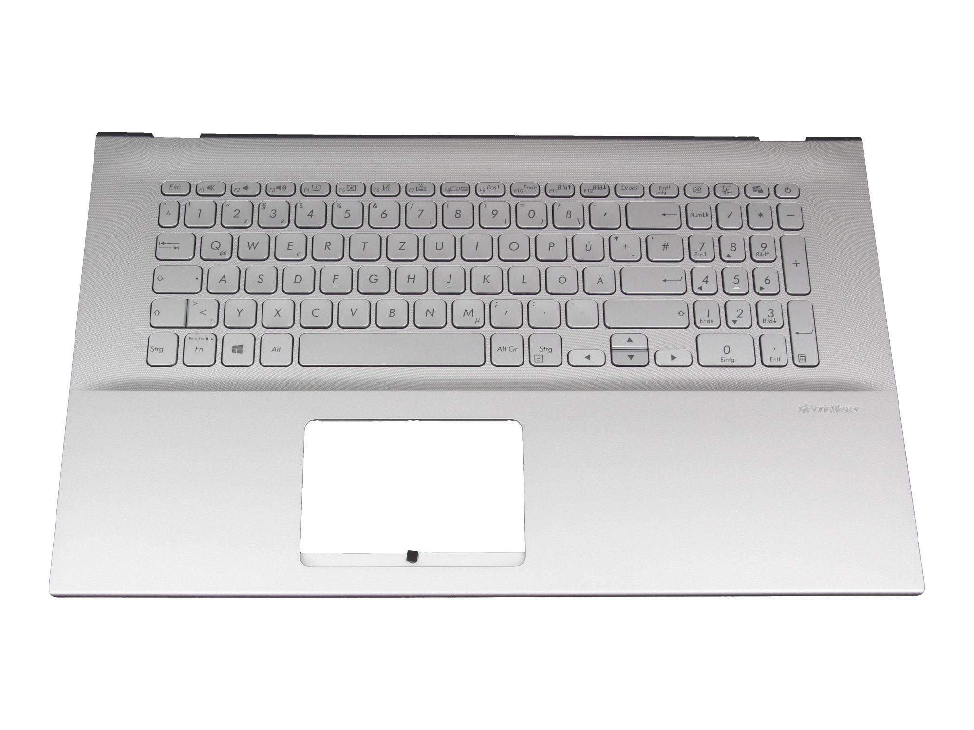 ASUS Tastatur inkl. Topcase DE (deutsch) silber/silber mit Backlight für Asus VivoBook 17 X712EA