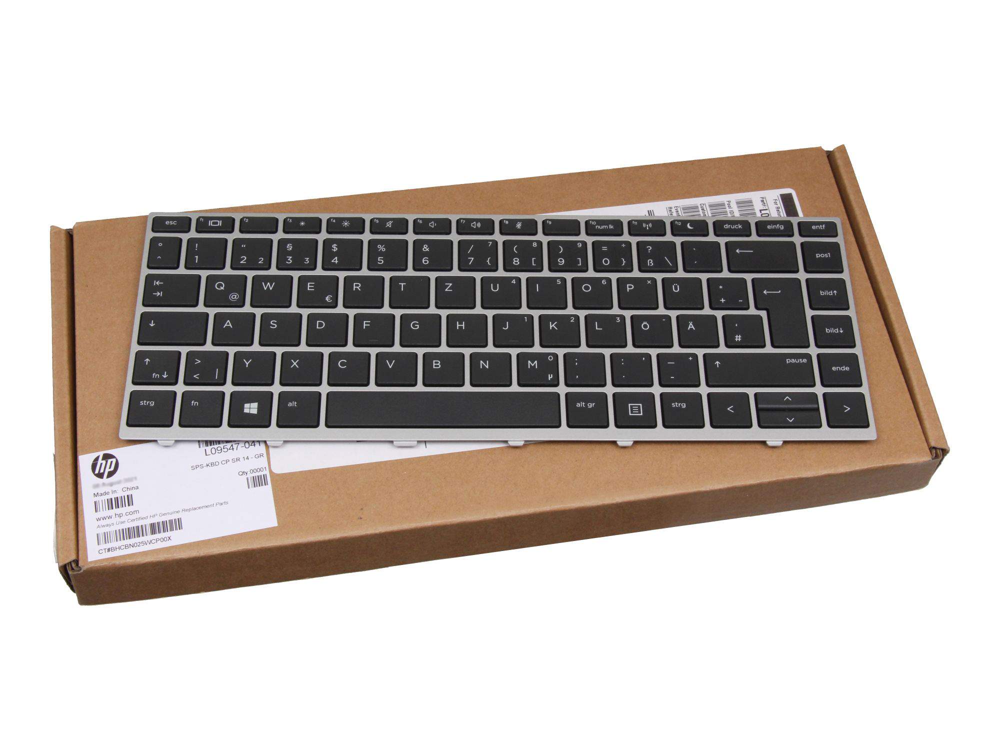 HP Tastatur DE (deutsch) schwarz/silber für HP ProBook 640 G5