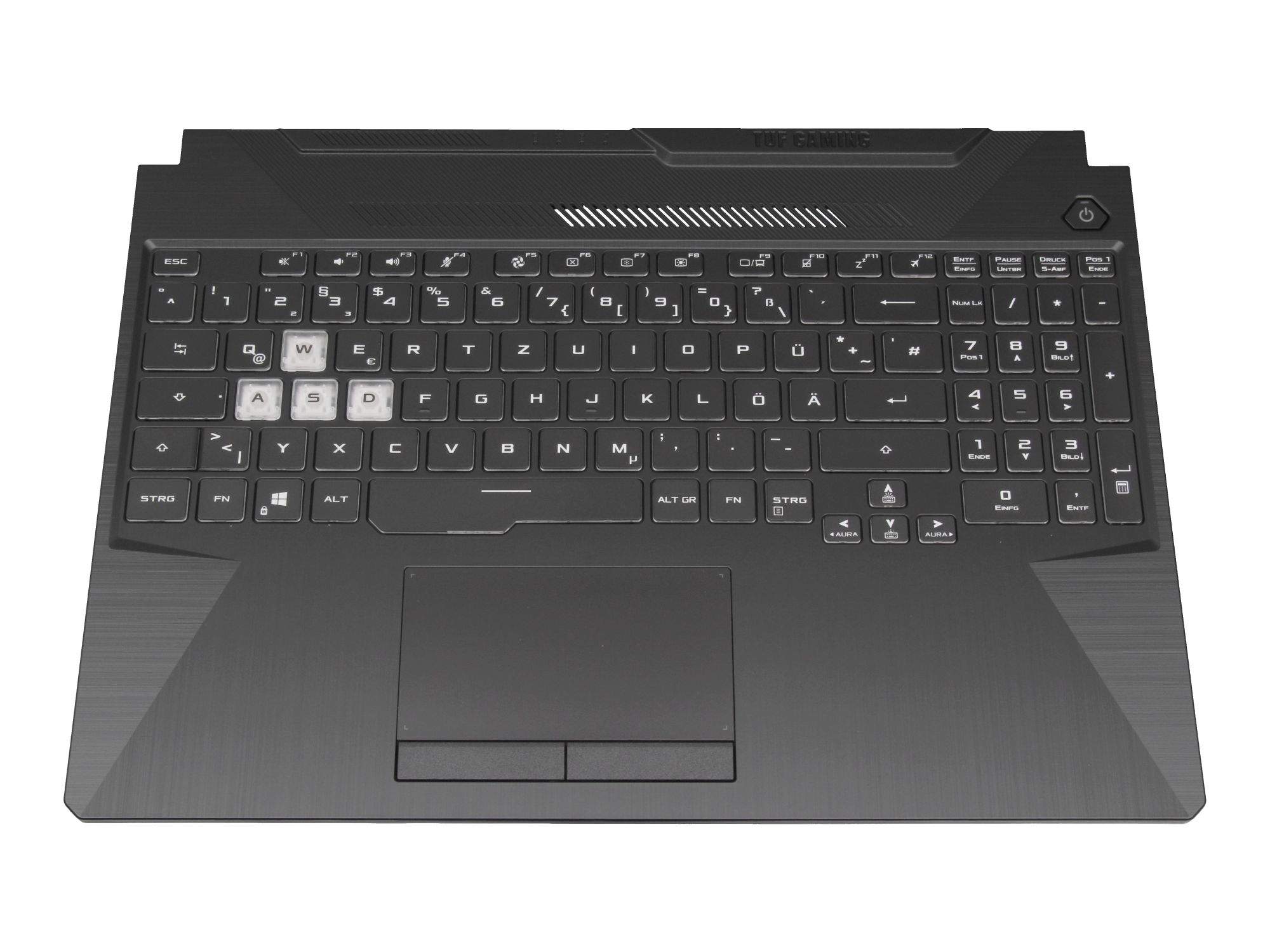 ASUS 90NR03U1-R33GE0 Tastatur inkl. Topcase DE (deutsch) schwarz/transparent/schwarz mit Backlight