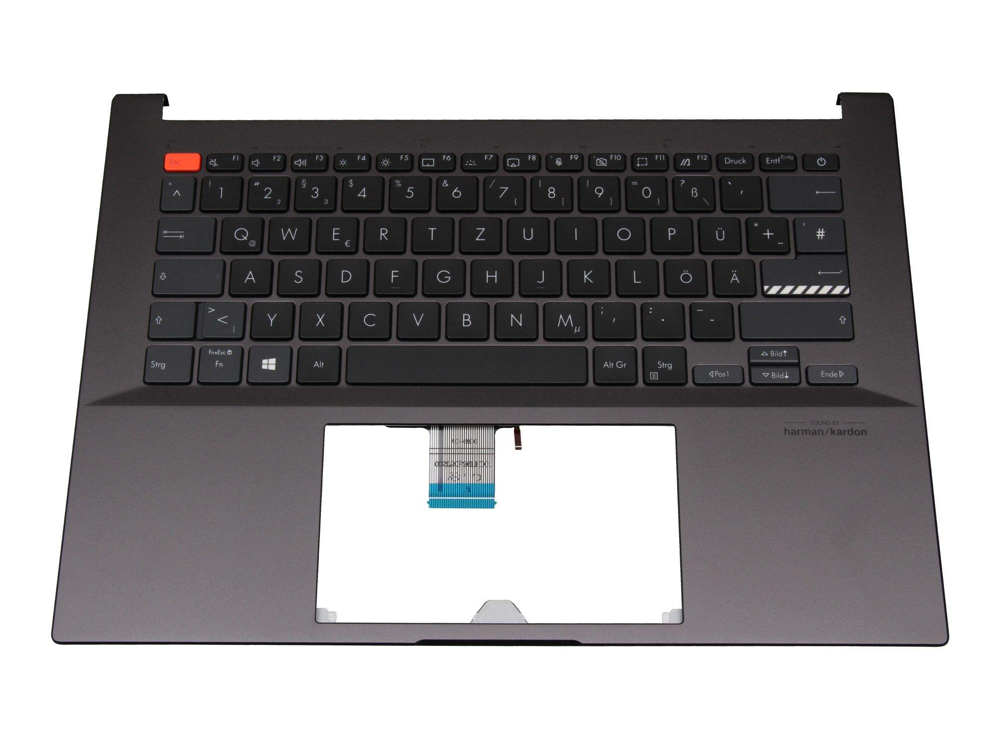 ASUS Tastatur inkl. Topcase DE (deutsch) schwarz/schwarz mit Backlight für Asus M7400QC