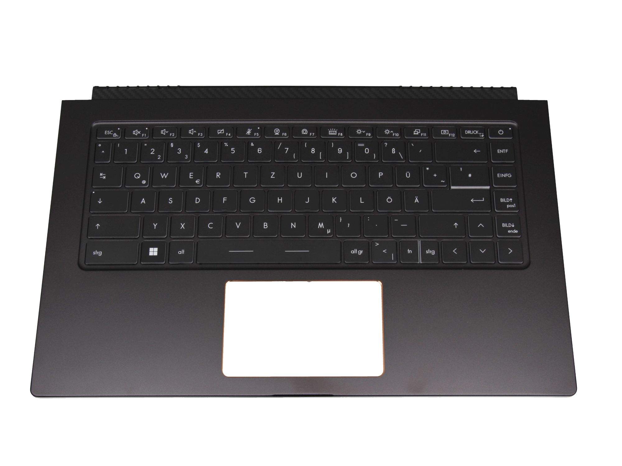 MSI 957-16S61E-C07 Tastatur inkl. Topcase DE (deutsch) schwarz/schwarz mit Backlight