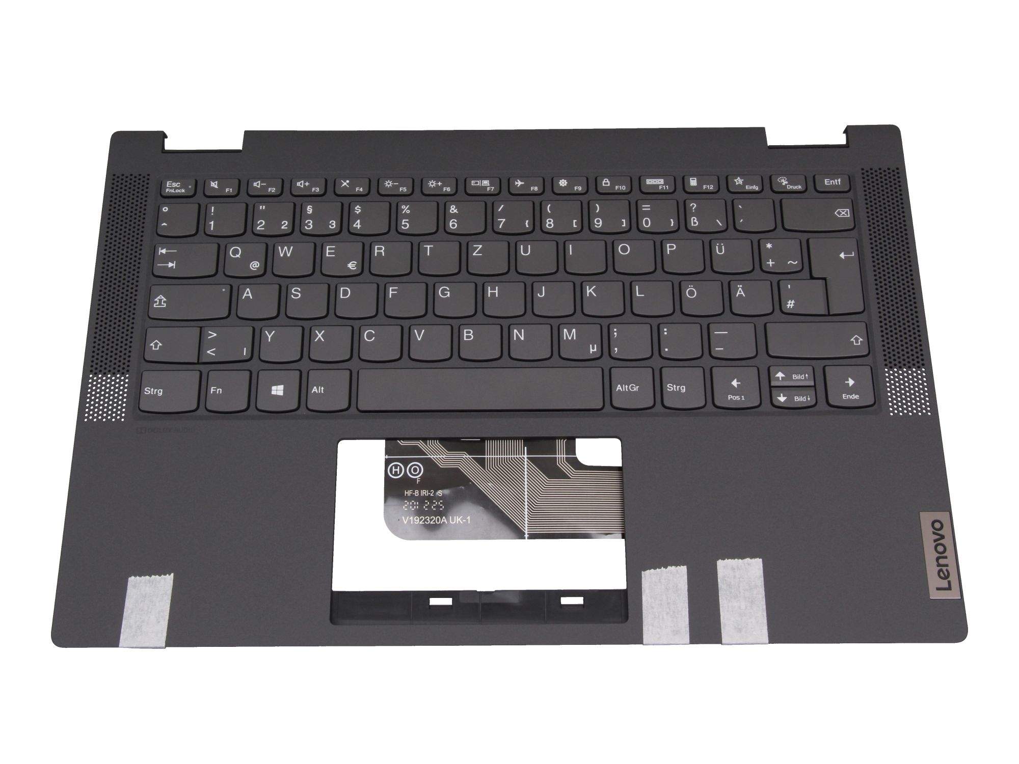 LENOVO Tastatur inkl. Topcase DE (deutsch) dunkelgrau/grau (platinum grey) für Lenovo IdeaPad Flex 5