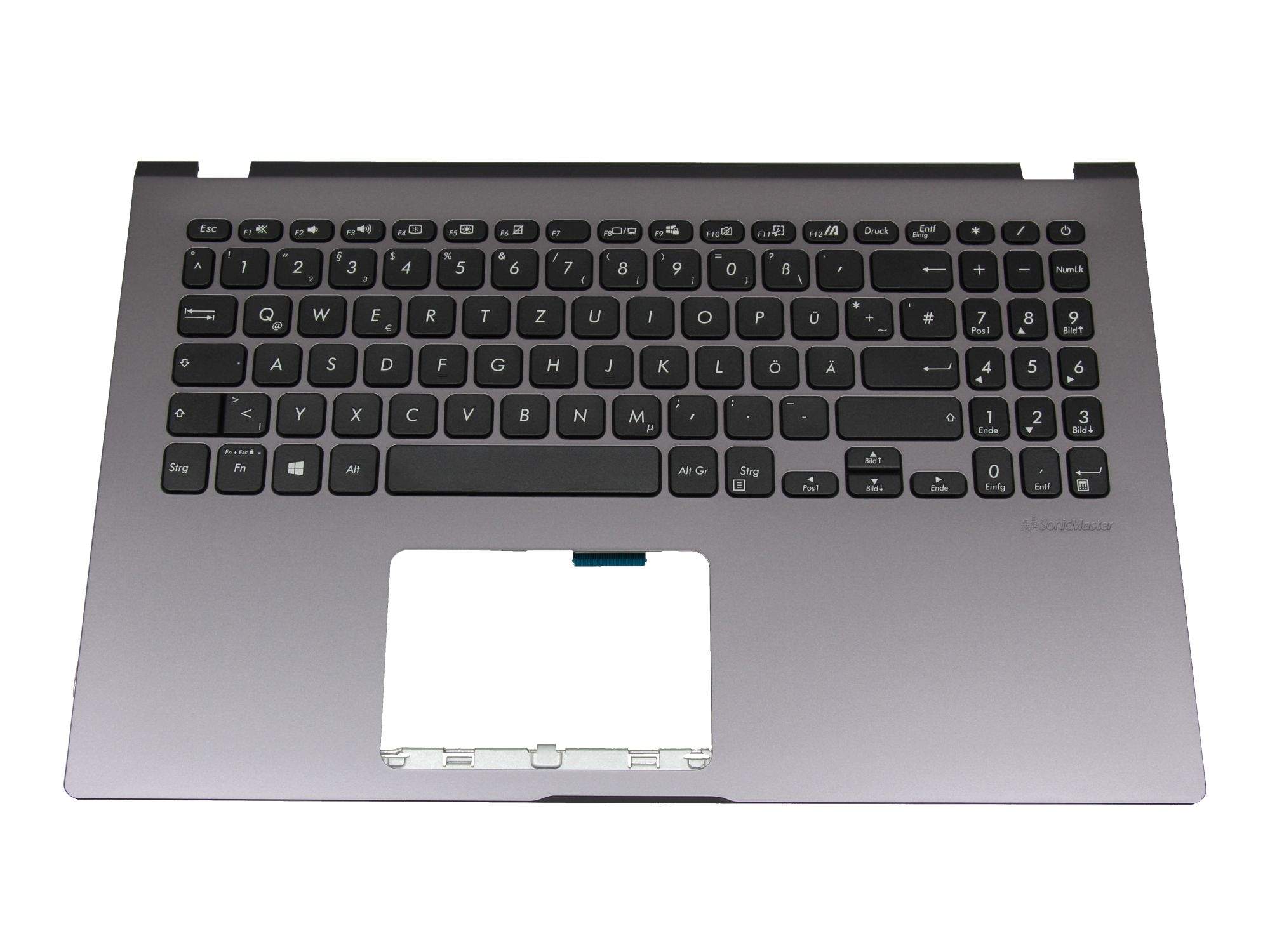 ASUS Tastatur inkl. Topcase DE (deutsch) schwarz/grau mit Backlight für Asus VivoBook 15 X509JP