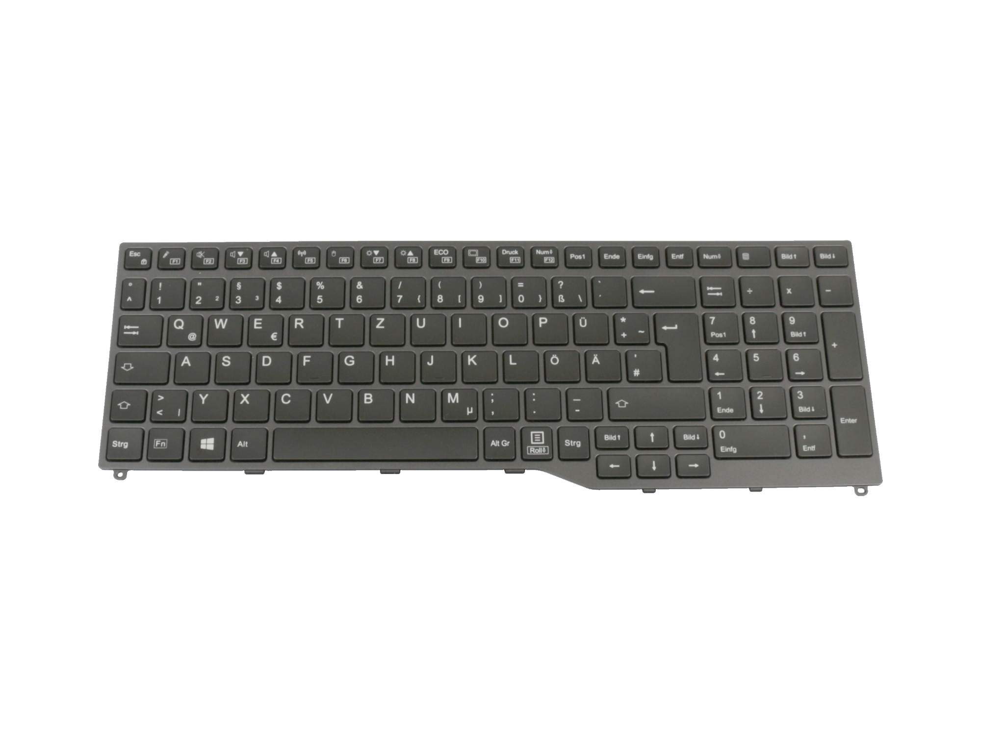 FUJITSU Tastatur DE (deutsch) schwarz/grau ohne Backlight für Fujitsu Lifebook E4511