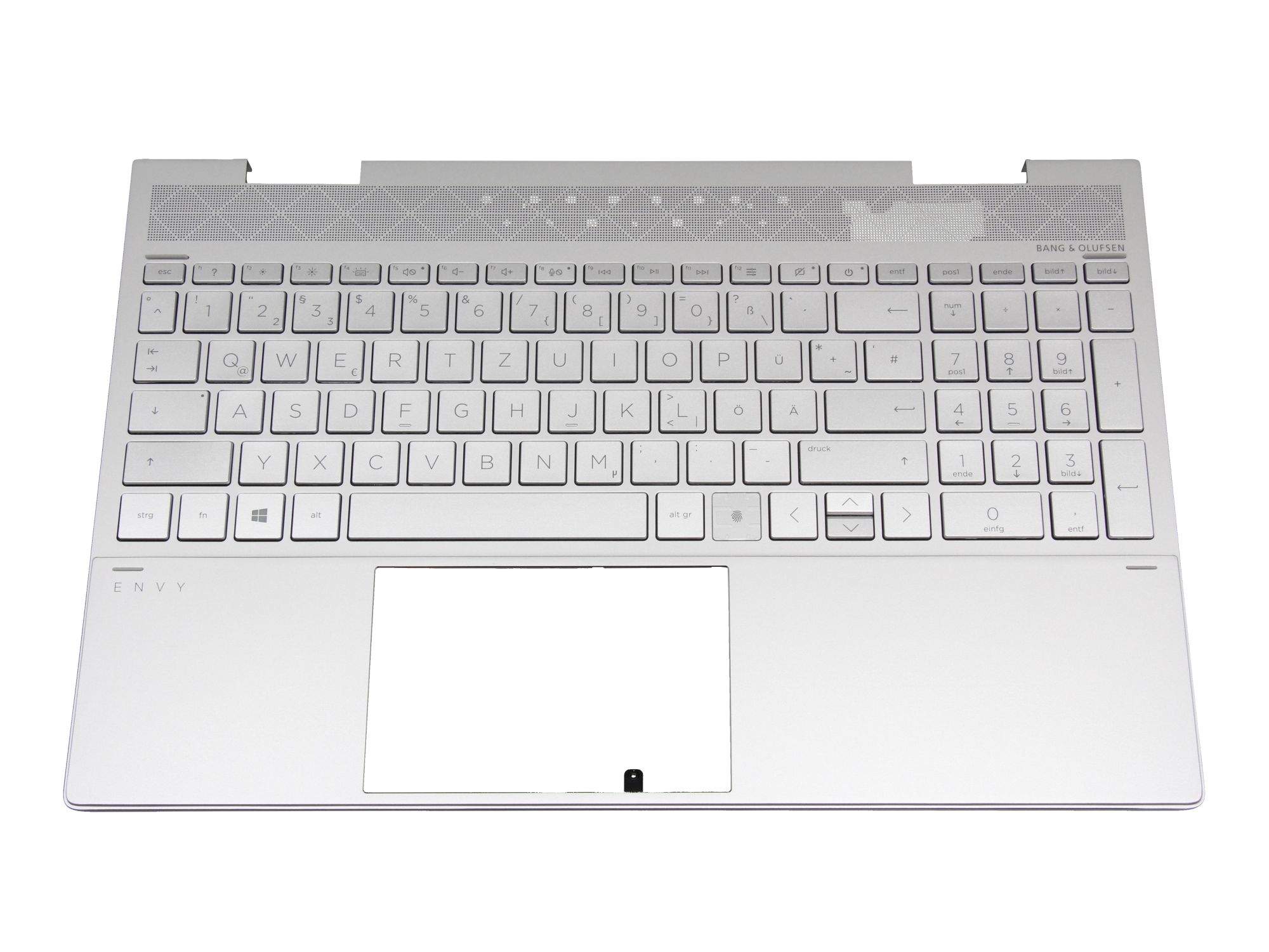 HP Tastatur inkl. Topcase DE (deutsch) silber/silber mit Backlight (UMA Grafik) für HP Envy x360 15-