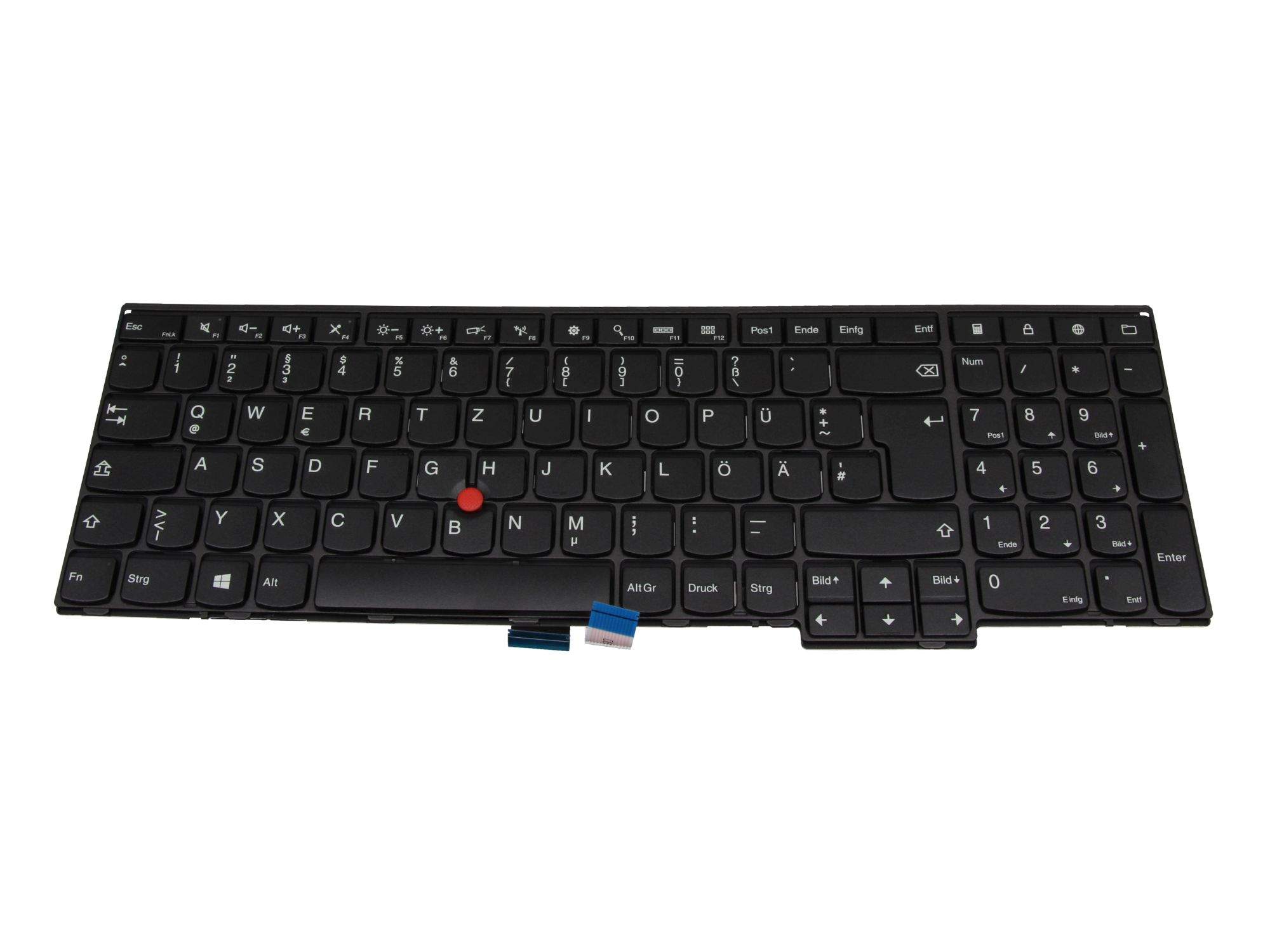 LENOVO Tastatur DE (deutsch) schwarz/schwarz mit Mouse-Stick für Lenovo ThinkPad L560 (20F1/20F2)