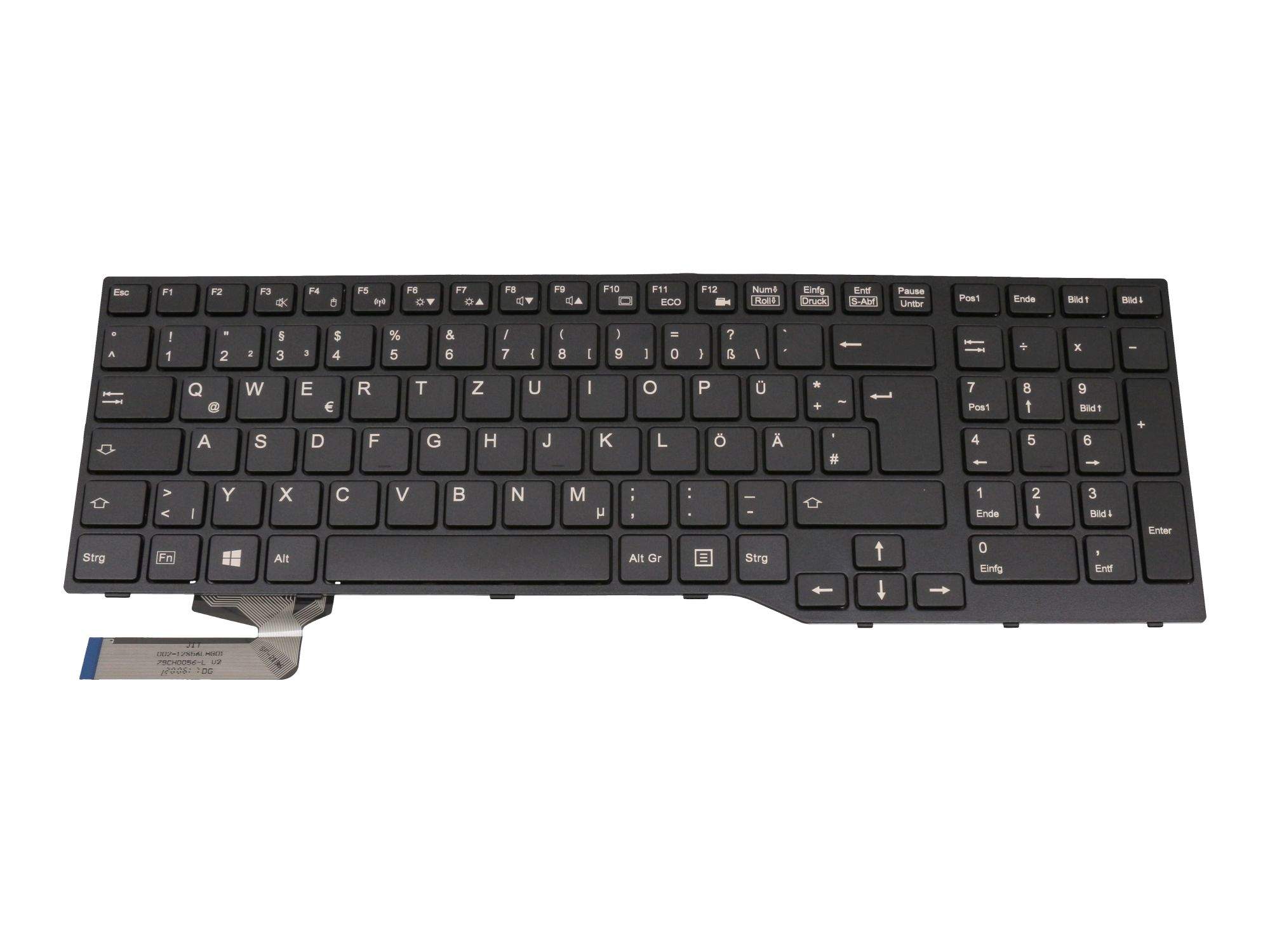 FUJITSU Tastatur DE (deutsch) schwarz/schwarz für Fujitsu LifeBook AH564