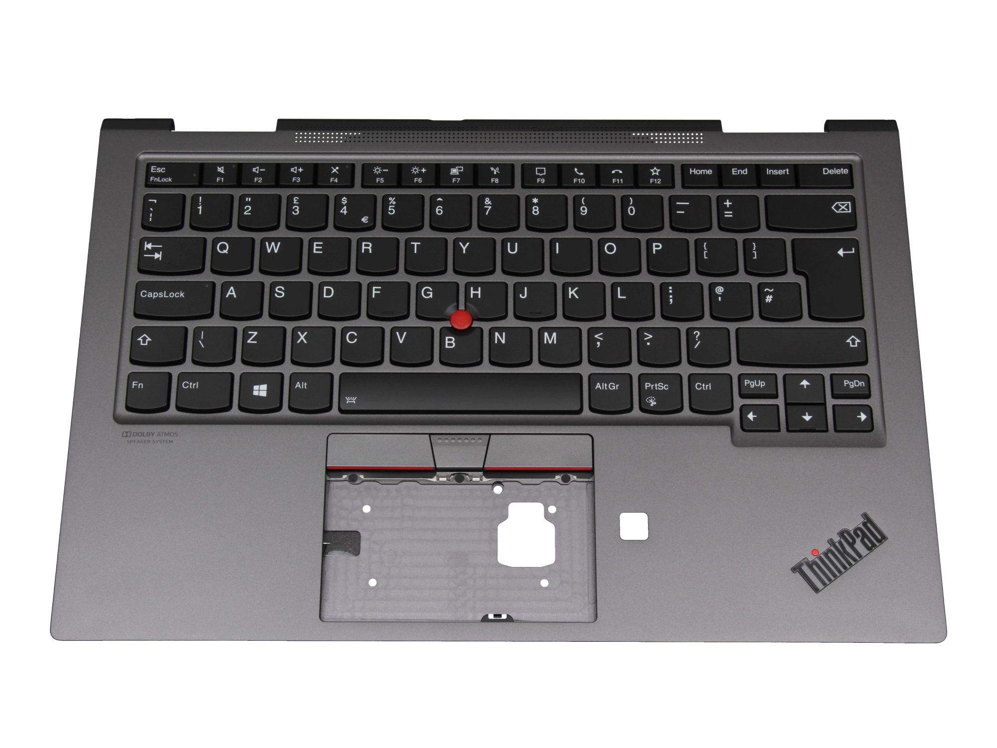 LENOVO Tastatur inkl. Topcase UK (englisch) schwarz/grau mit Backlight und Mouse-Stick für Lenovo Th