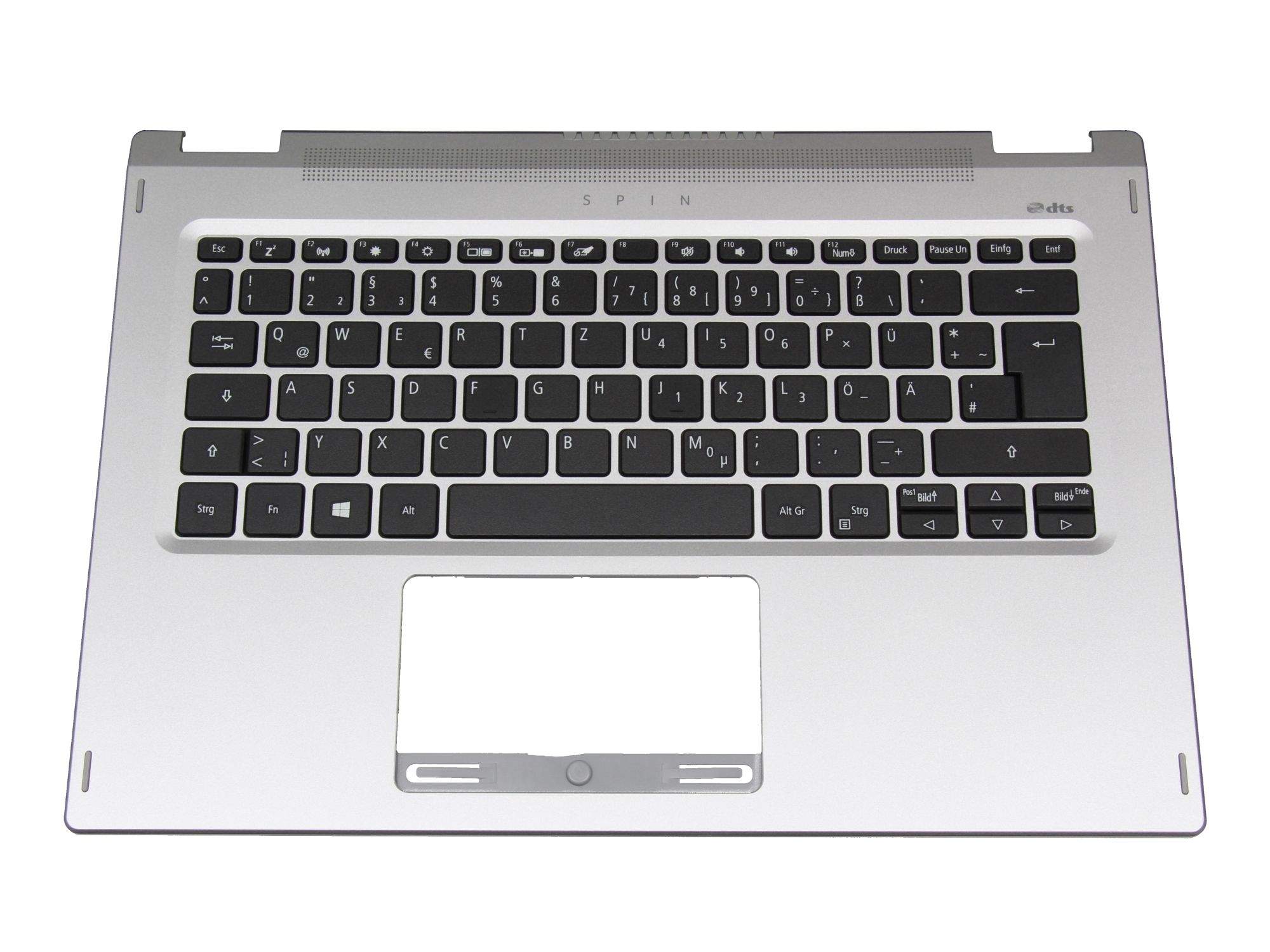 ACER Tastatur inkl. Topcase DE (deutsch) schwarz/silber mit Backlight für Acer Spin 3 (SP314-21)