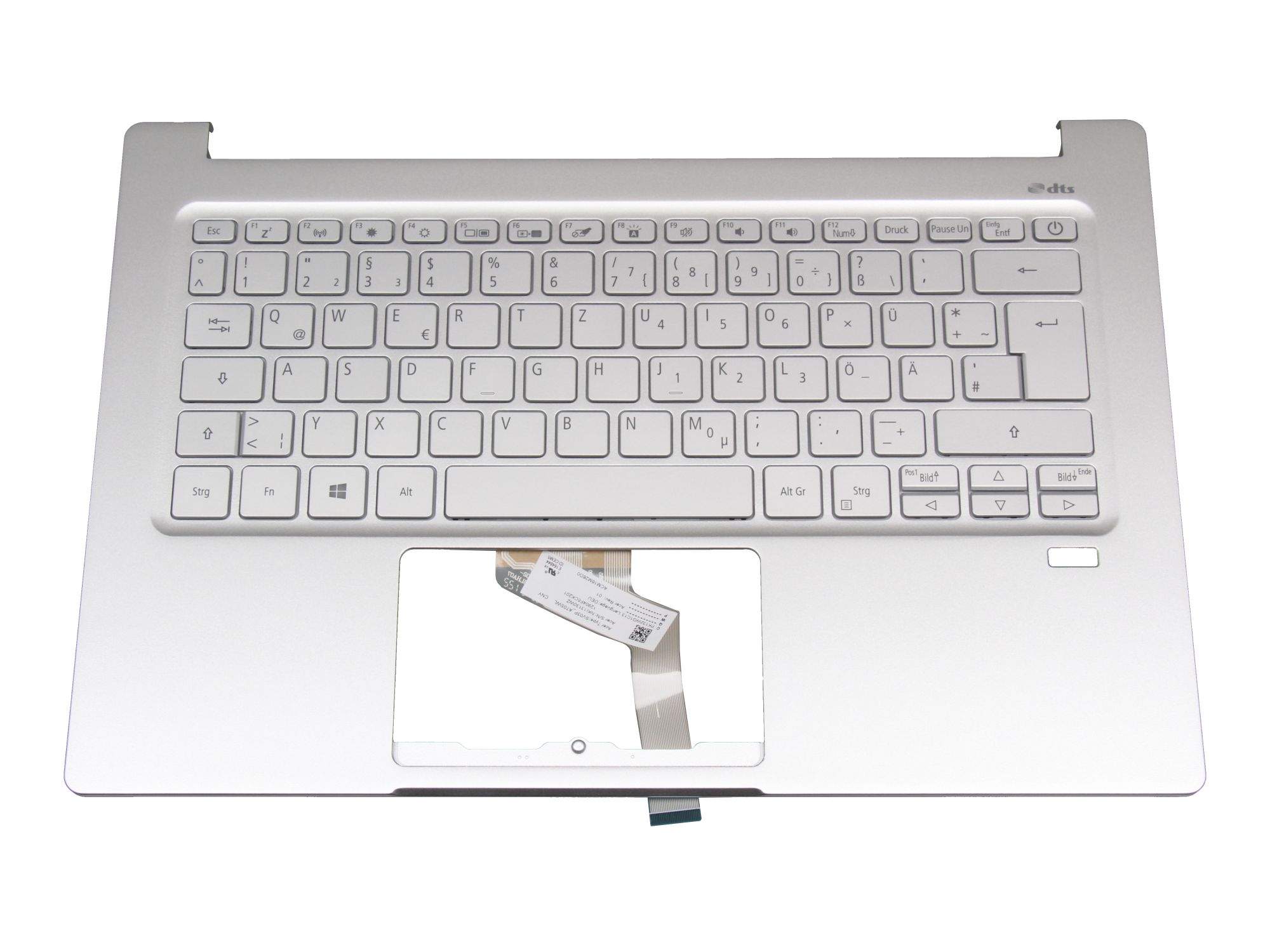 ACER COVER UPPER SILVER W/KB GER BL