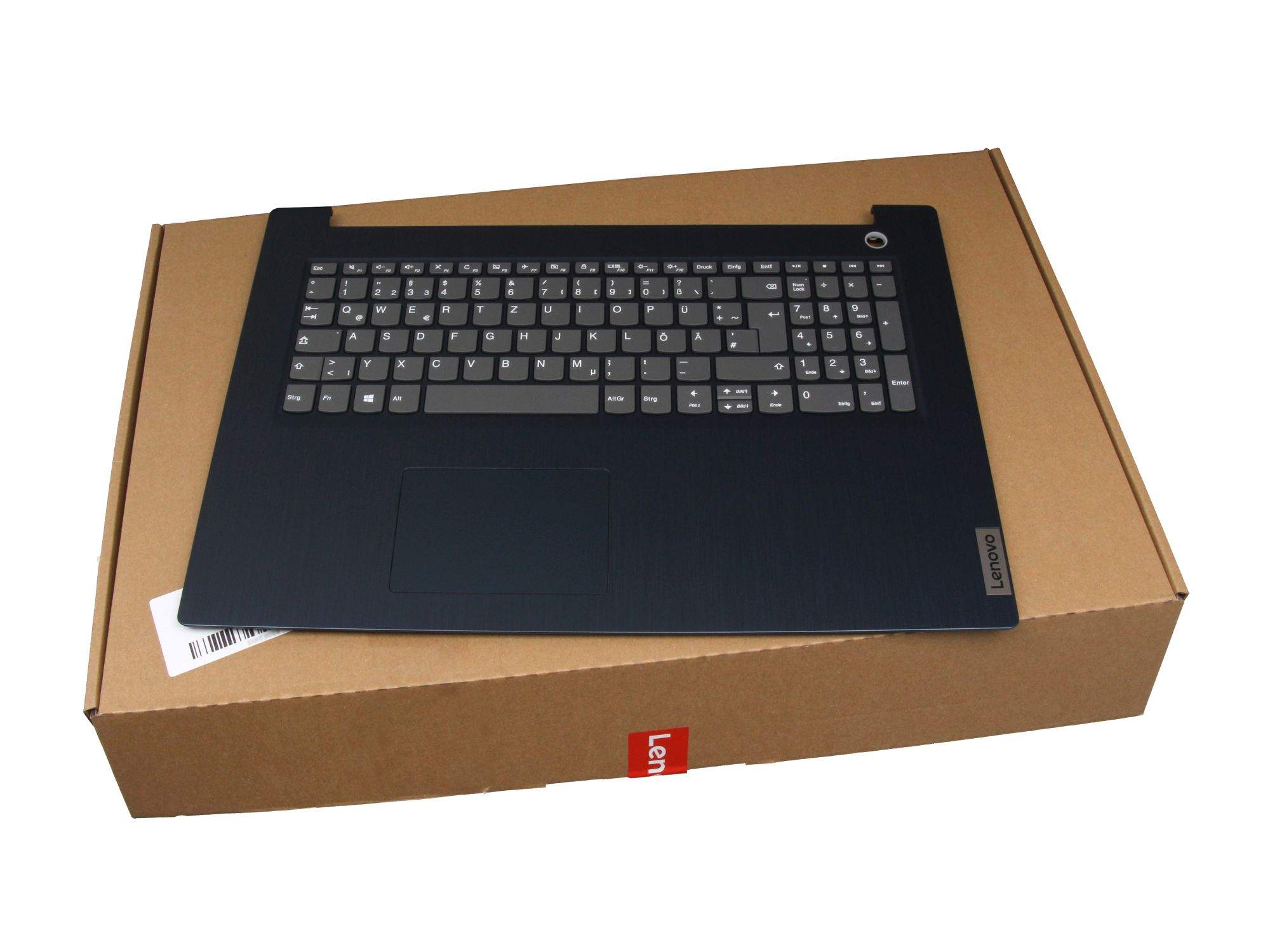 LENOVO Tastatur inkl. Topcase DE (deutsch) grau/blau (Fingerprint) für Lenovo IdeaPad 3-17IML05 (81W