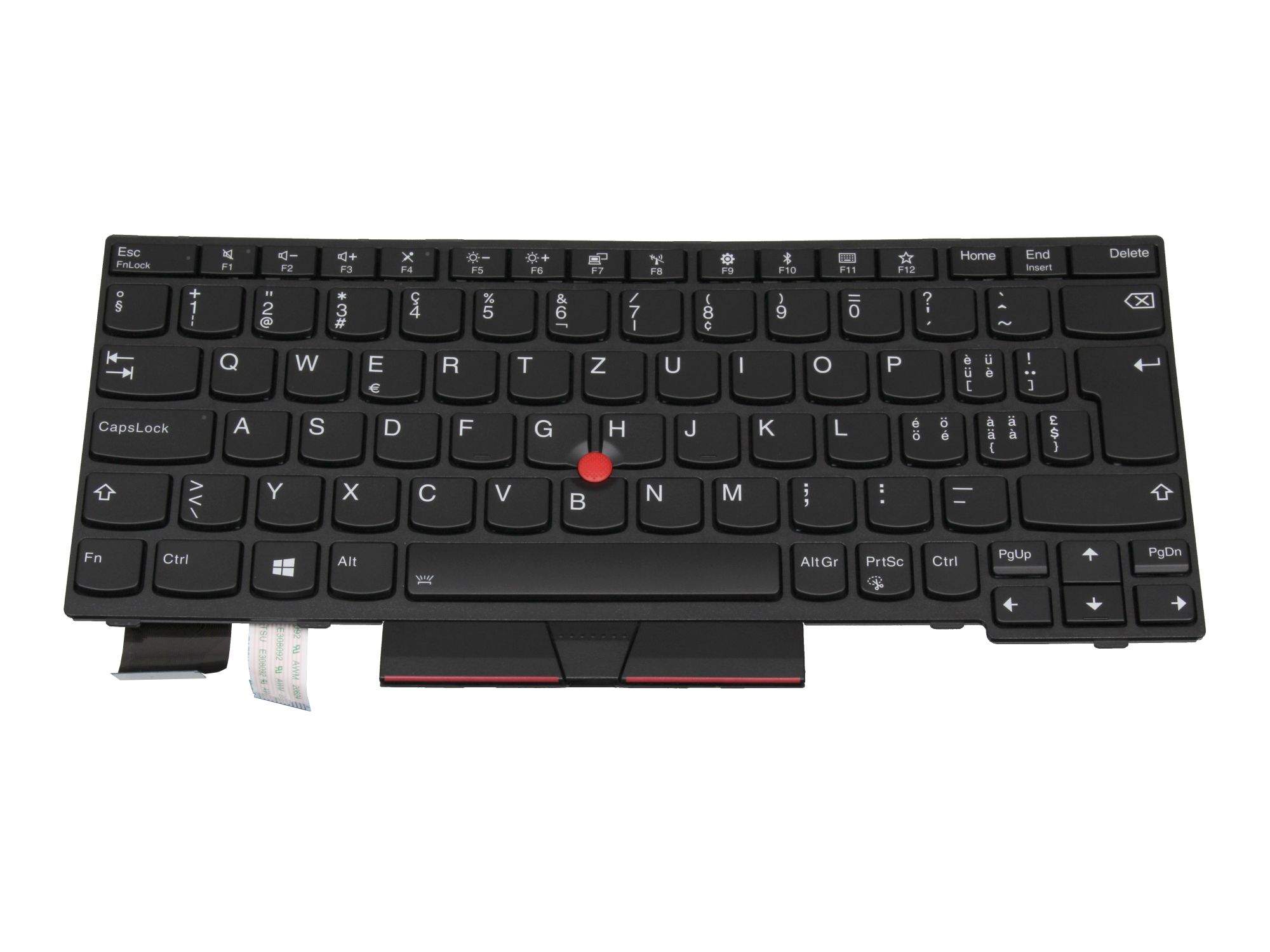 LENOVO Tastatur CH (schweiz) schwarz/schwarz mit Backlight und Mouse-Stick für Lenovo ThinkPad X390