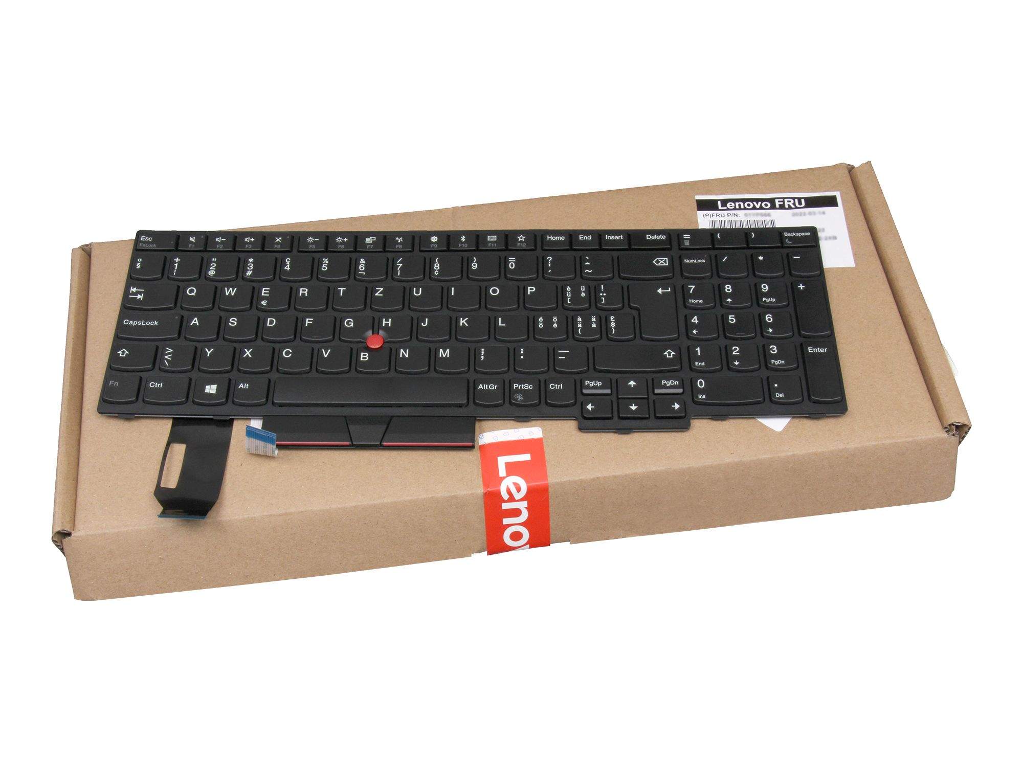 LENOVO Tastatur CH (schweiz) schwarz/schwarz mit Mouse-Stick für Lenovo ThinkPad T590 (20N4/20N5)