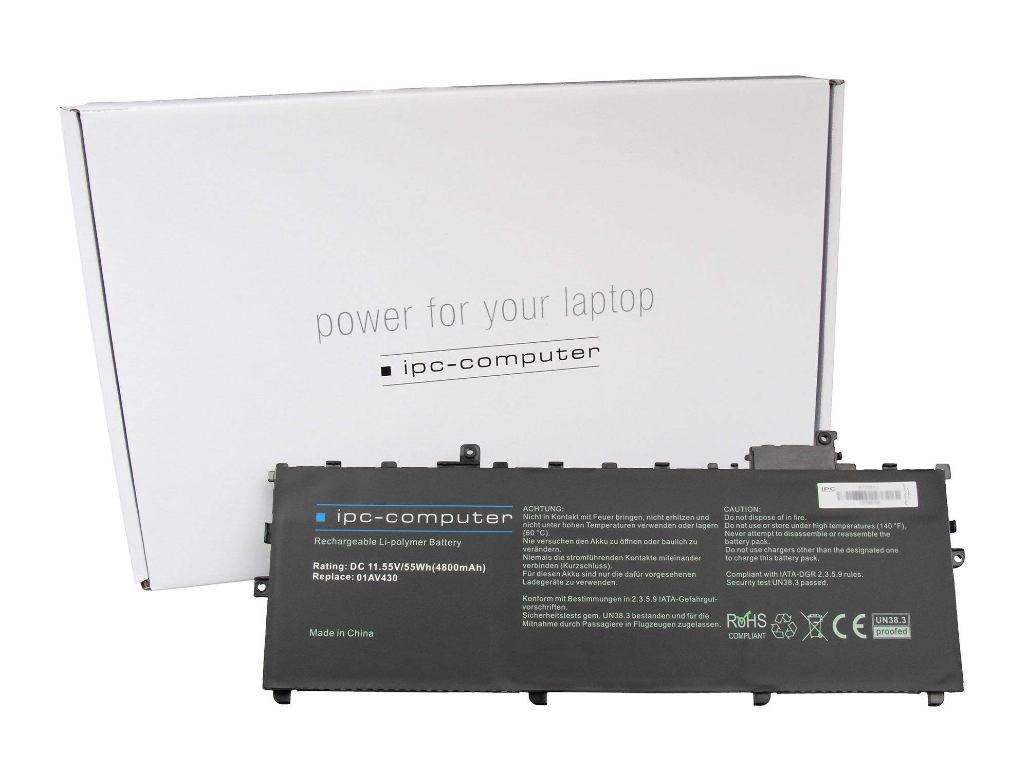 LENOVO IPC-Computer Akku 55Wh für Lenovo ThinkPad X1 Carbon 6th Gen (20KH/20KG)