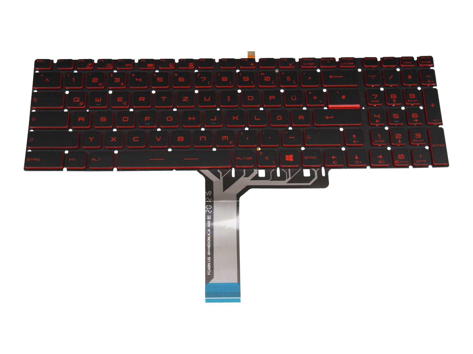 MSI Tastatur DE (deutsch) schwarz mit Backlight für MSI GL65 9RC/9RCK/9SC/9SCK (MS-16U4)