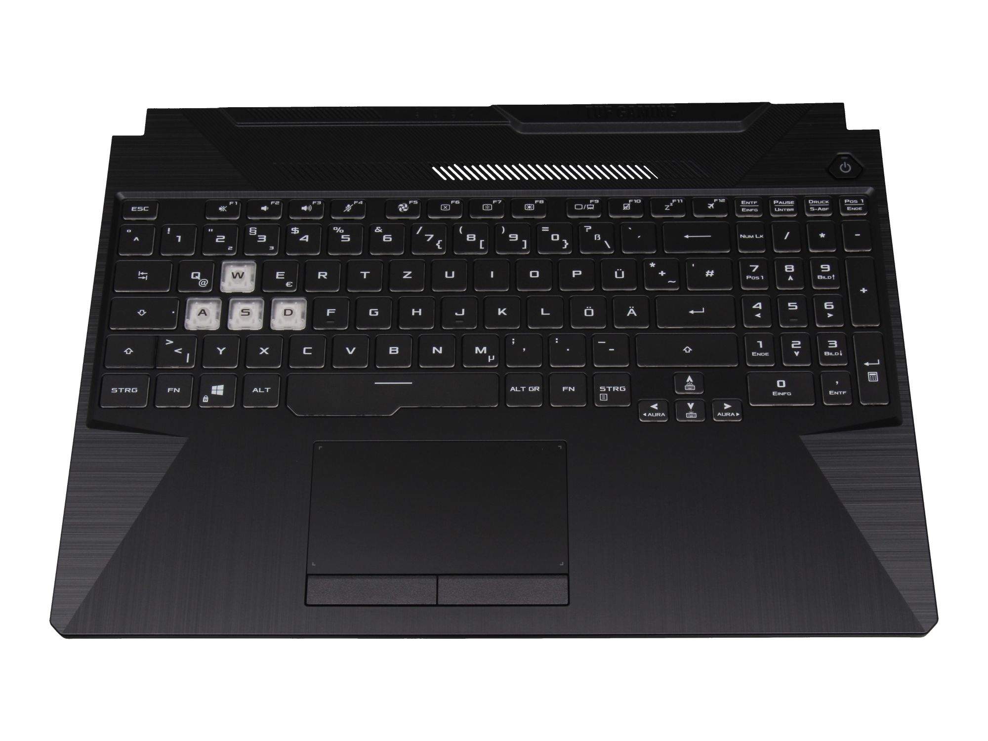 ASUS 90NR03U1-R32GE0 Tastatur inkl. Topcase DE (deutsch) schwarz/transparent/schwarz mit Backlight