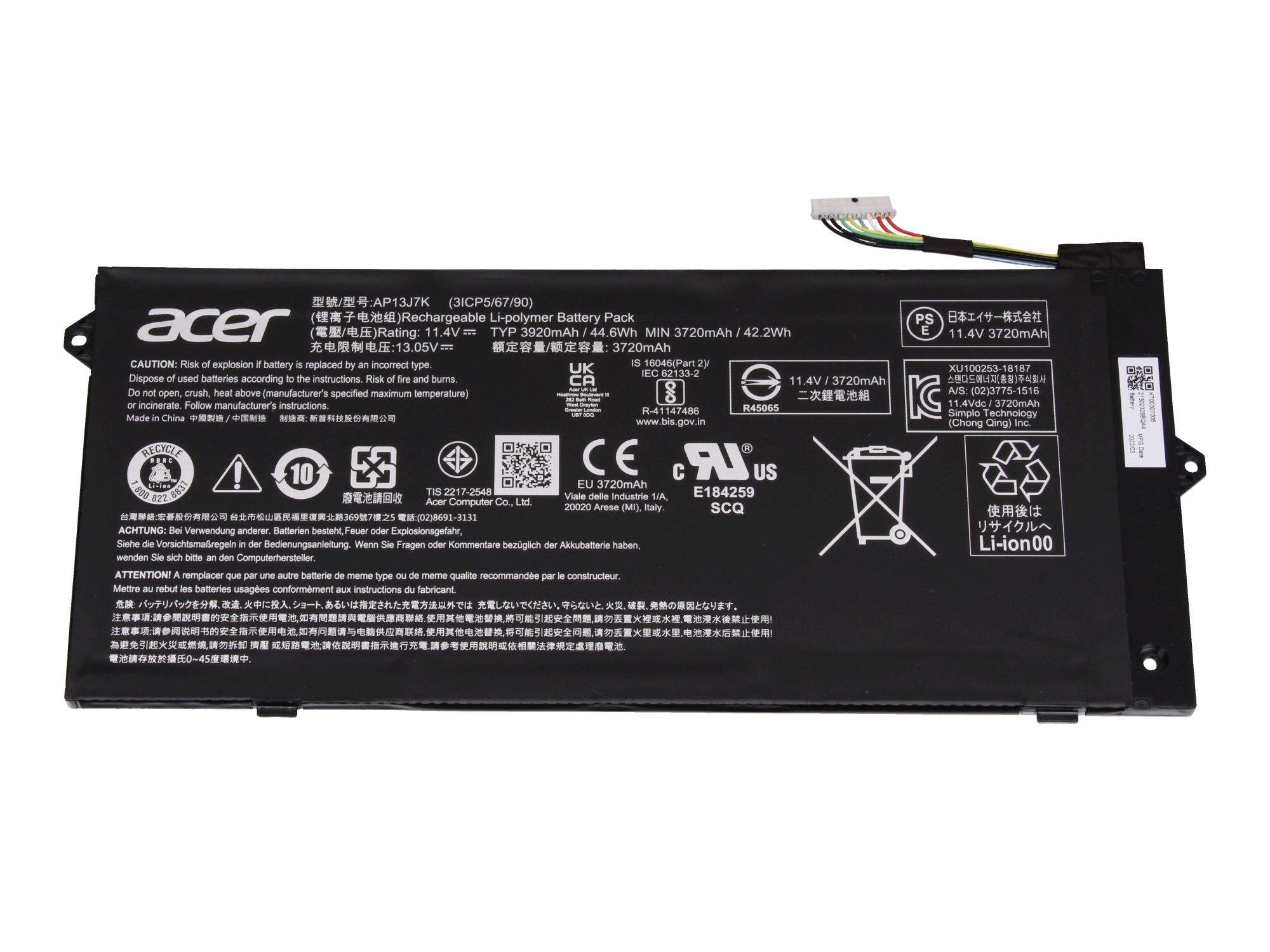 ACER BATTERY.3CELL.3920MAH.AP13J