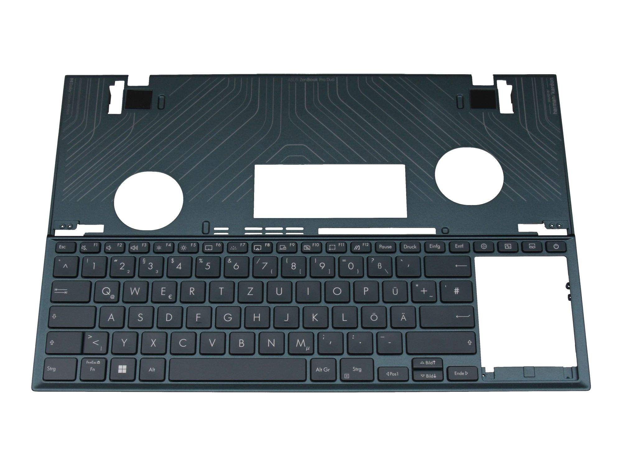 ASUS Tastatur inkl. Topcase DE (deutsch) blau/blau mit Backlight für Asus ZenBook Pro 15 Duo UX582ZM