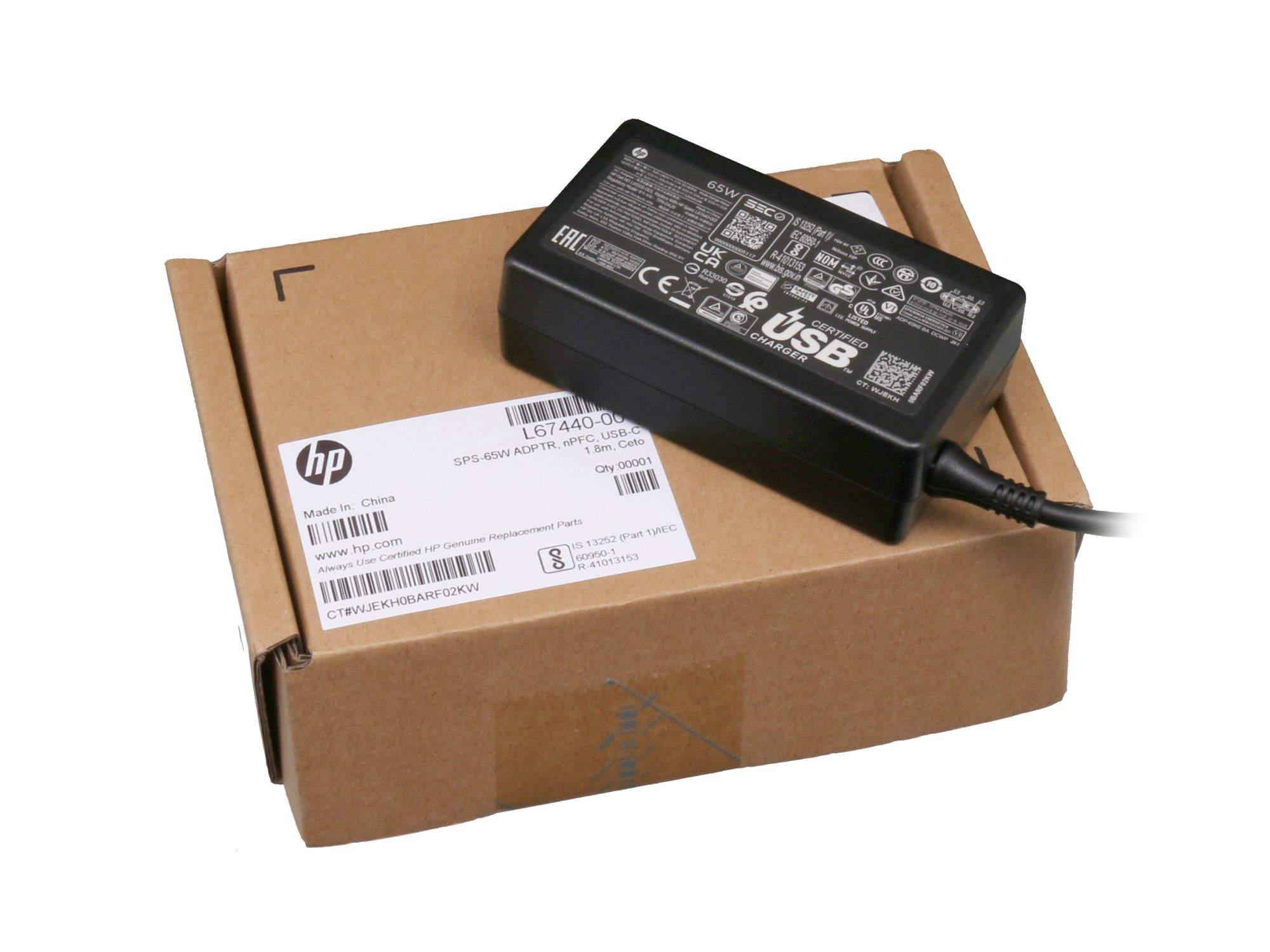 HP USB-C Netzteil 65 Watt normale Bauform für HP Elite mt645 G7 Mobile Thin Client