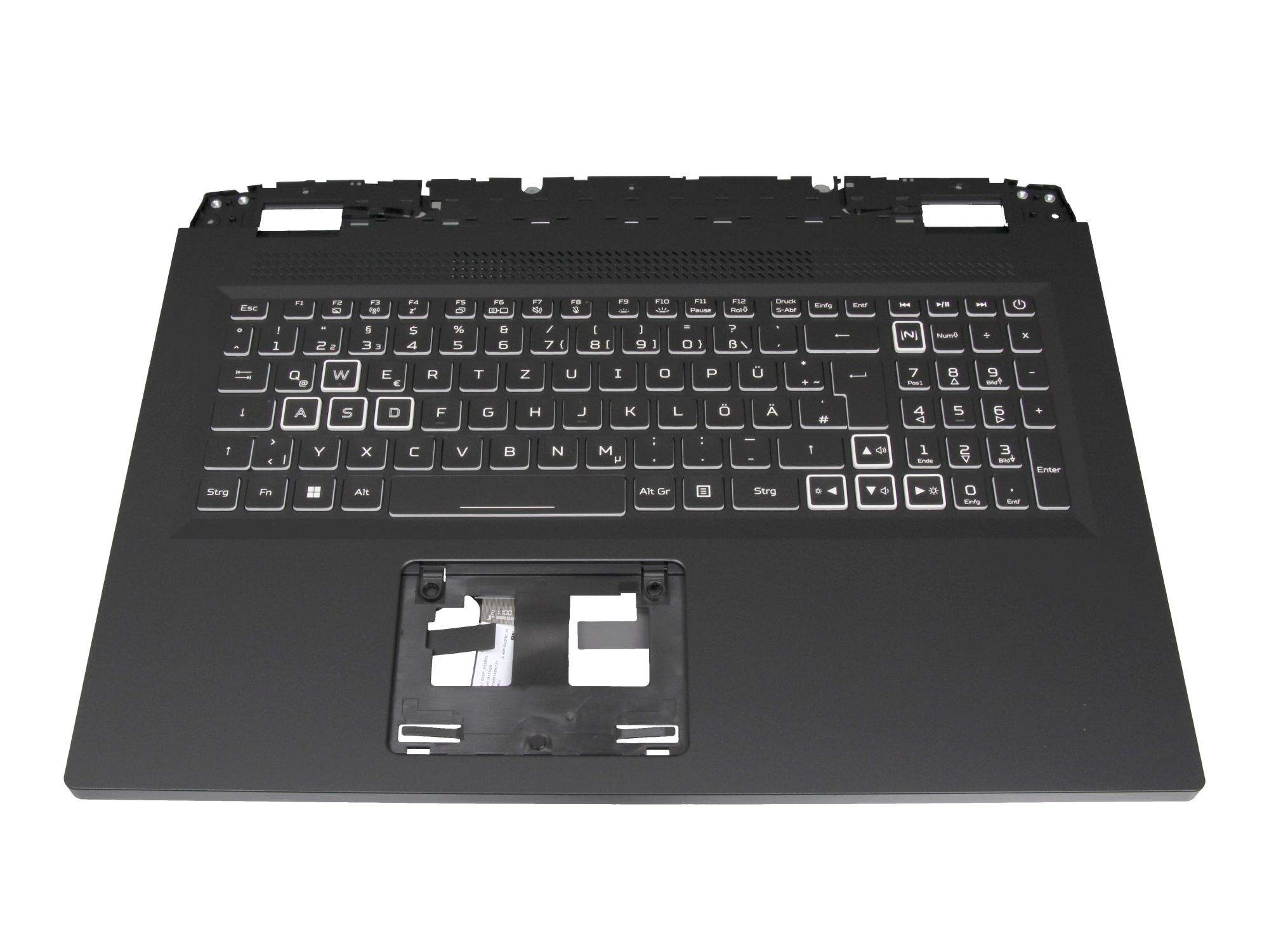 ACER Tastatur inkl. Topcase DE (deutsch) schwarz/weiß/schwarz mit Backlight für Acer Nitro 5 (AN517-