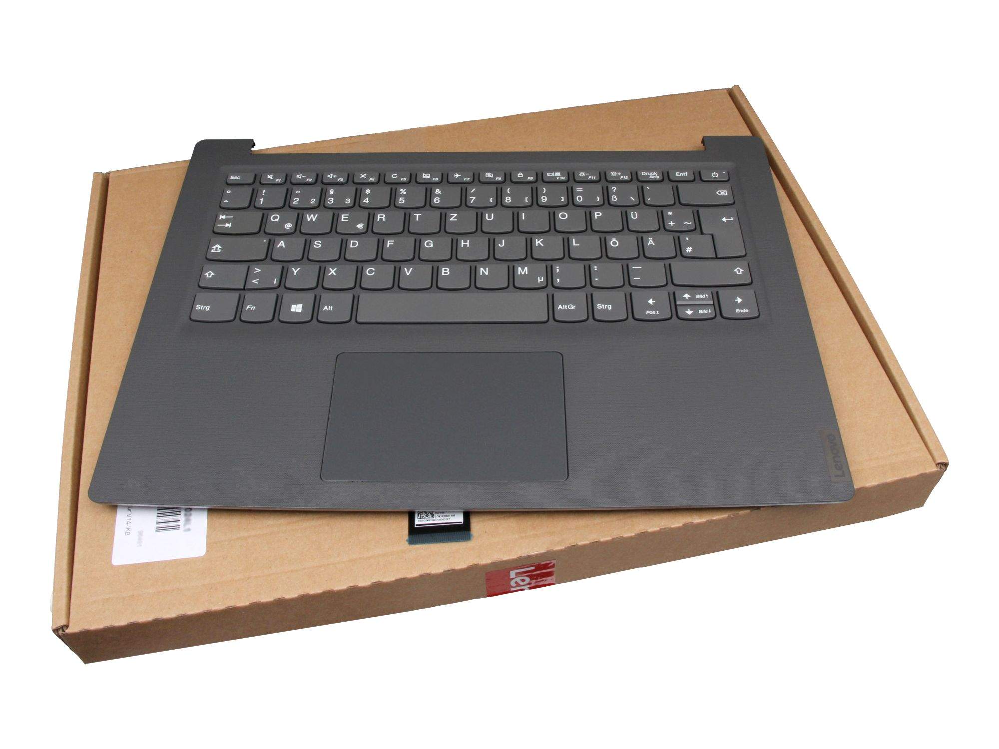 LENOVO Tastatur inkl. Topcase DE (deutsch) grau/grau für Lenovo V14-IKB (81YA)