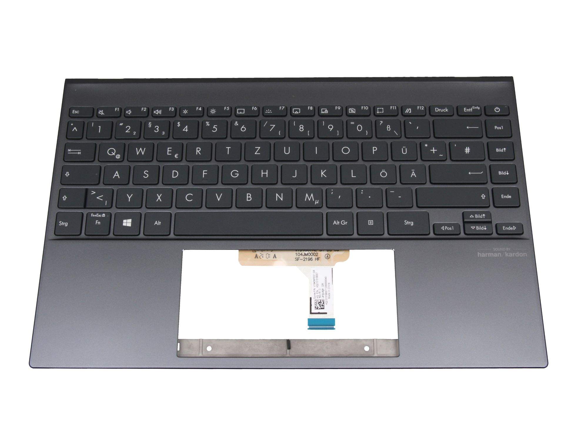 ASUS Tastatur inkl. Topcase DE (deutsch) grau/grau mit Backlight für Asus ZenBook 13 UX325EA