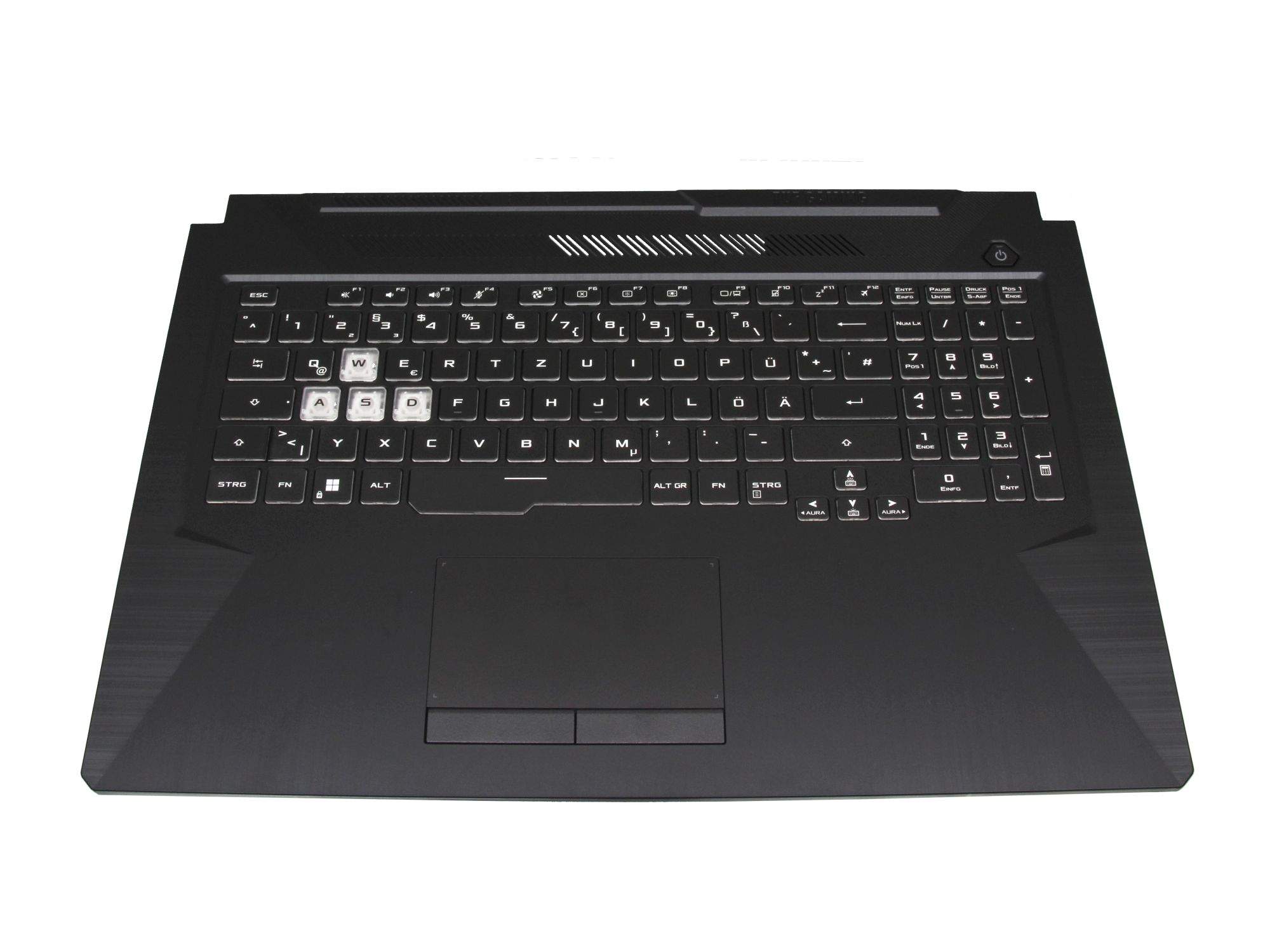 ASUS 90NR0684-R31GE1 Tastatur inkl. Topcase DE (deutsch) schwarz/transparent/schwarz mit Backlight