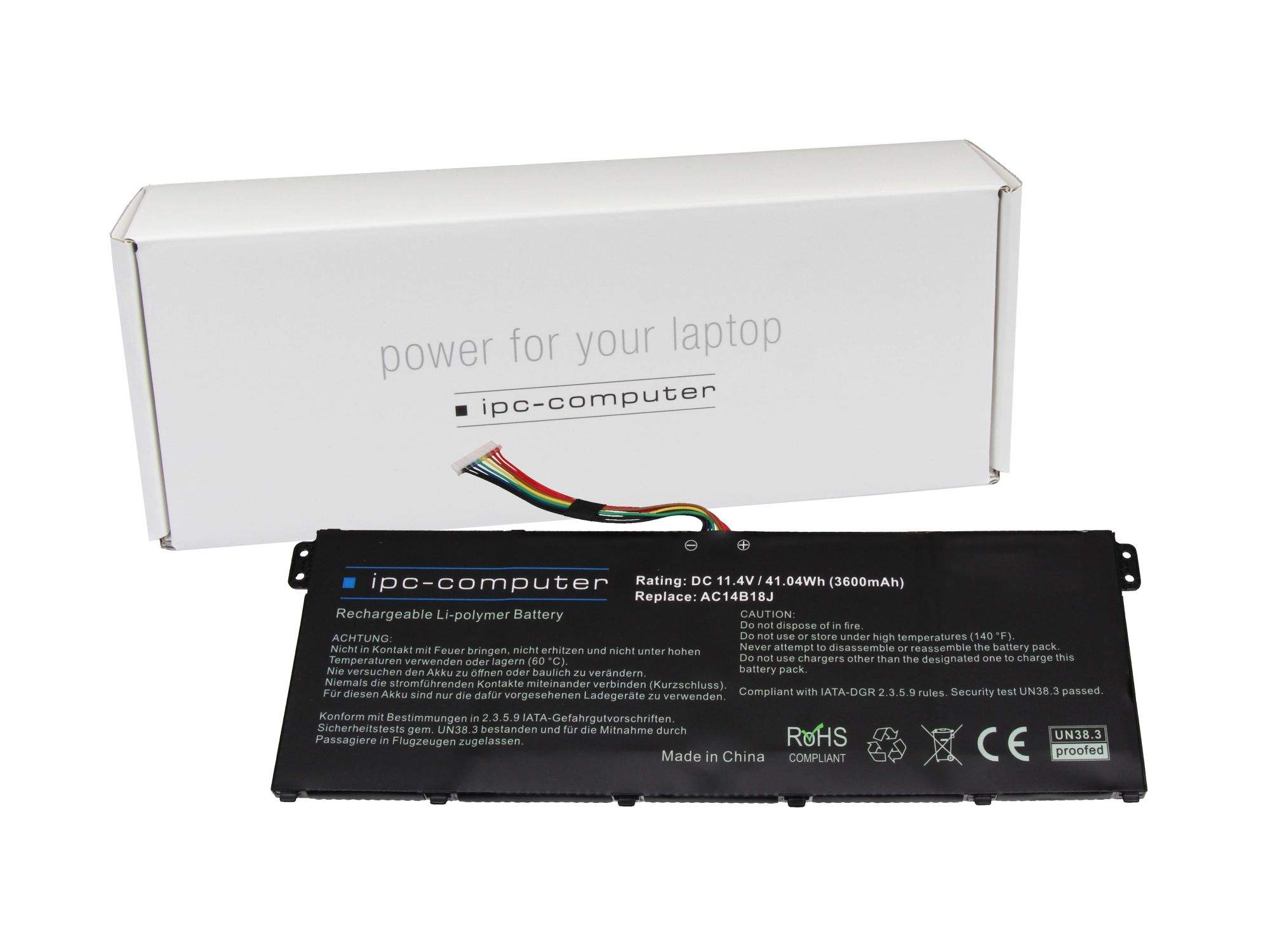ACER IPC-Computer Akku 41,04Wh für Acer Aspire ES1-131 (500GB HDD)