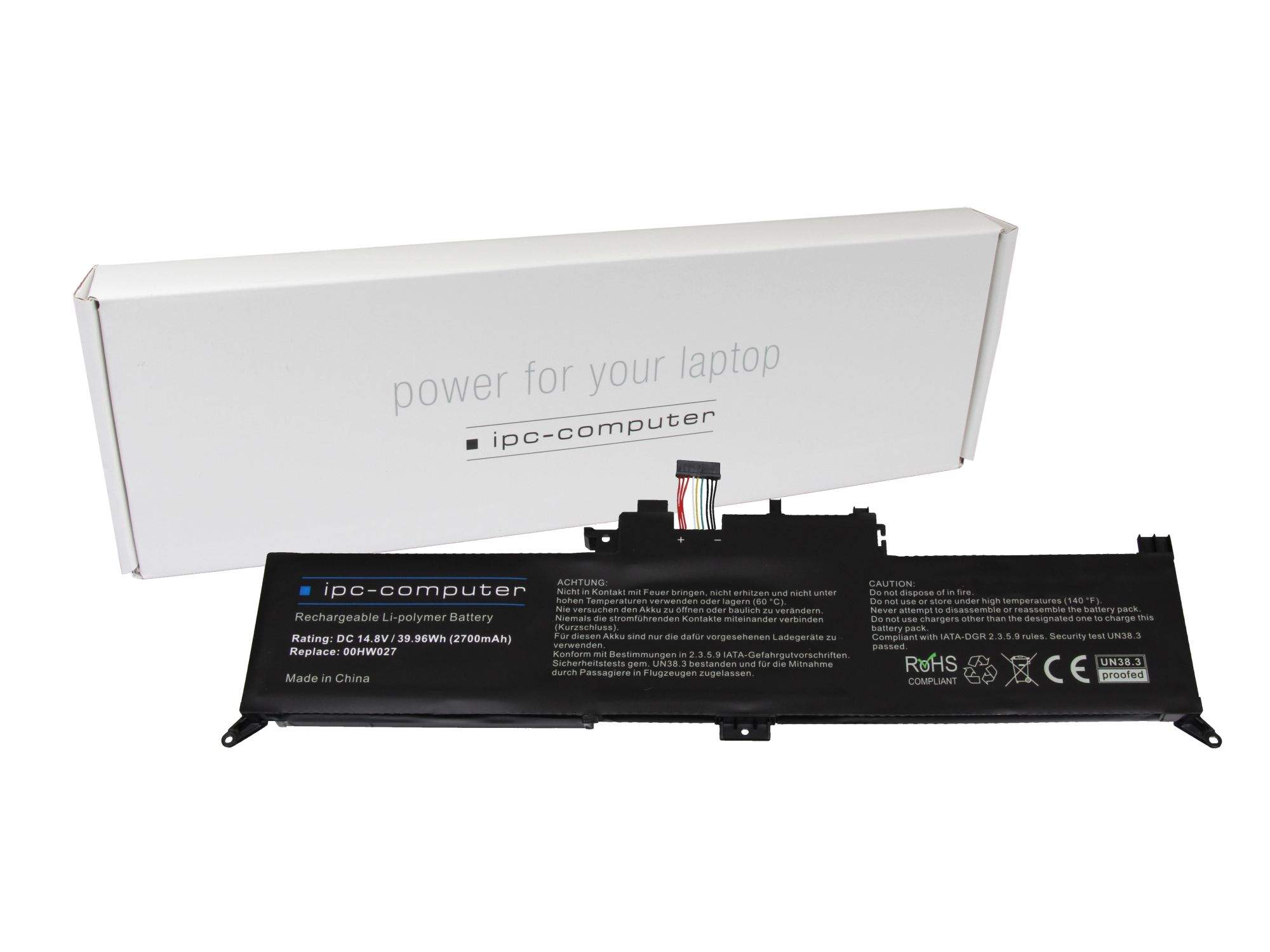 LENOVO IPC-Computer Akku 39Wh für Lenovo ThinkPad Yoga 370 (20JJ/20JH)